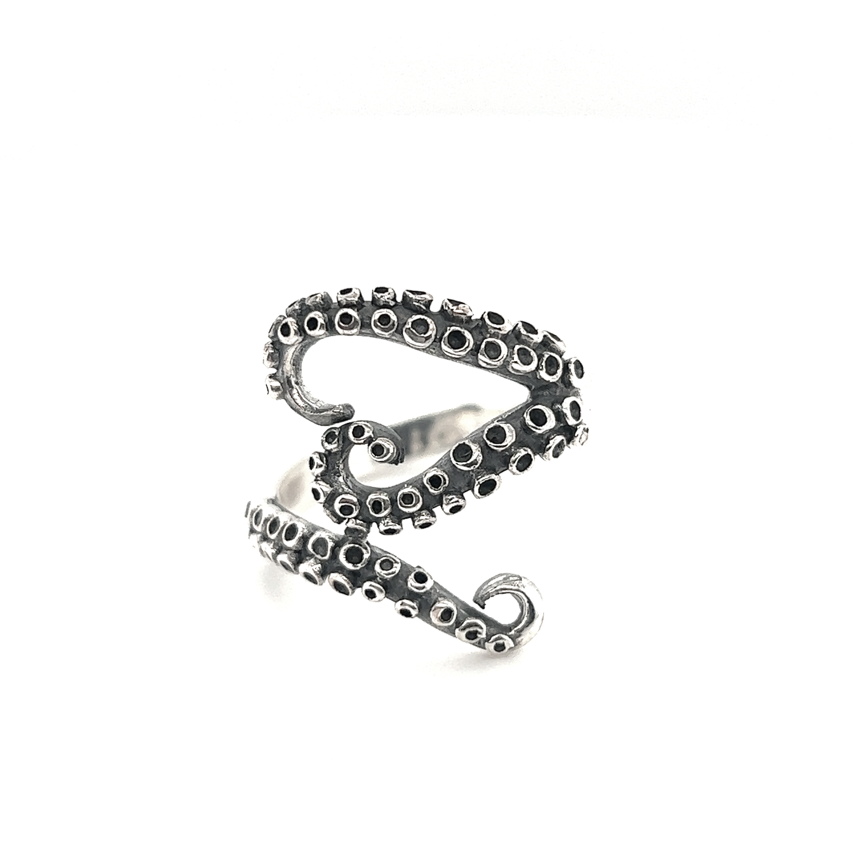 Intricate Octopus Tentacle Ring – Super Silver