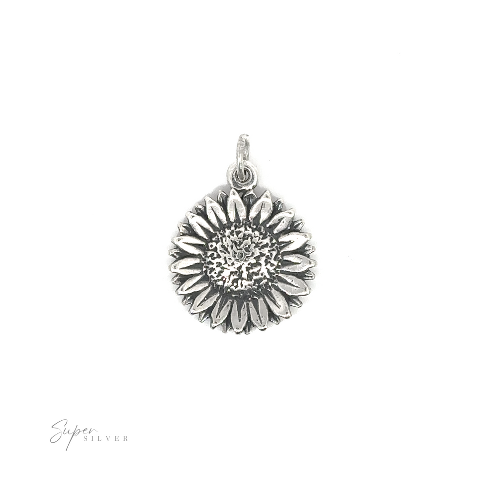 
                  
                    A .925 Sterling Silver Daisy Flower Charm on a white background.
                  
                