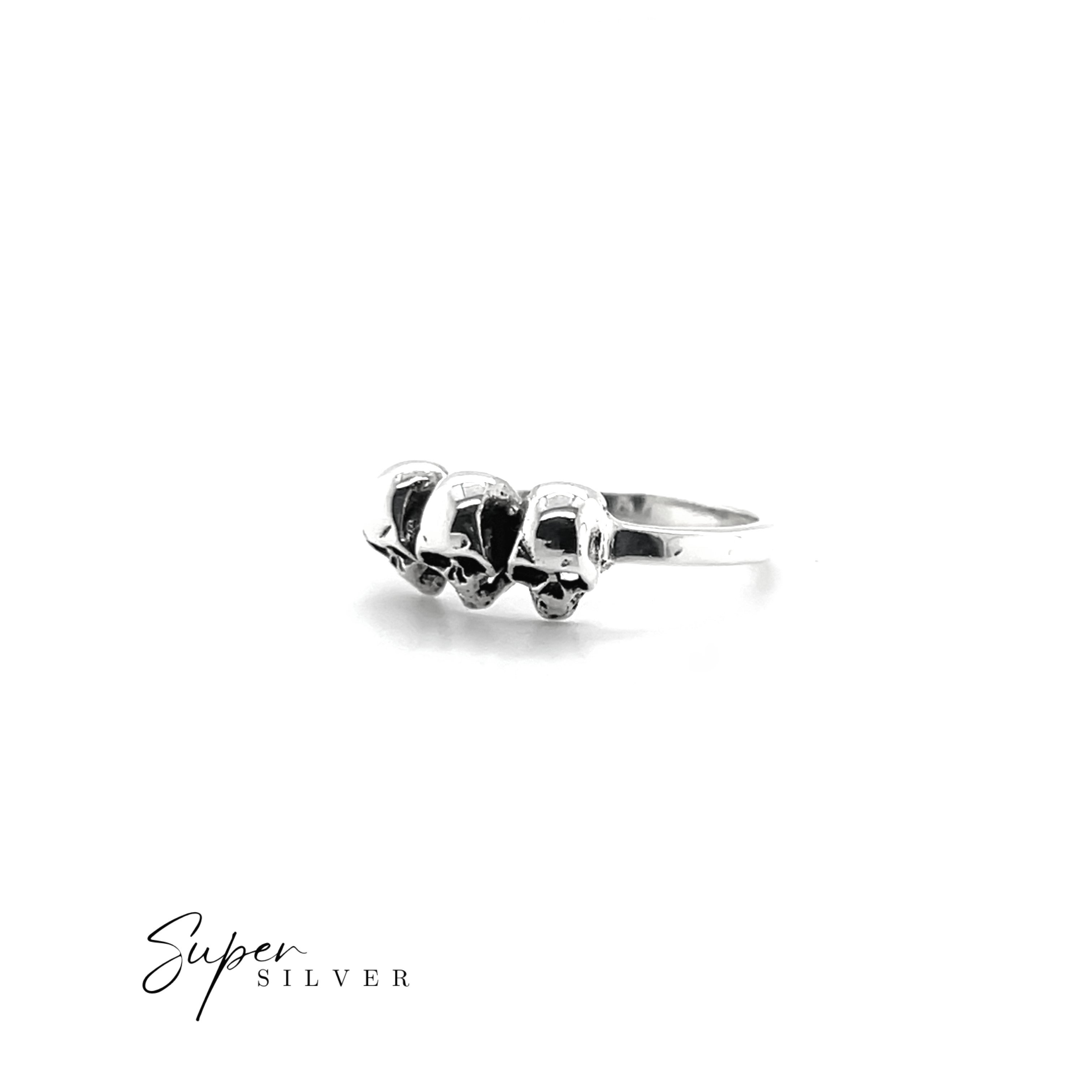 Dainty Three Skull Ring