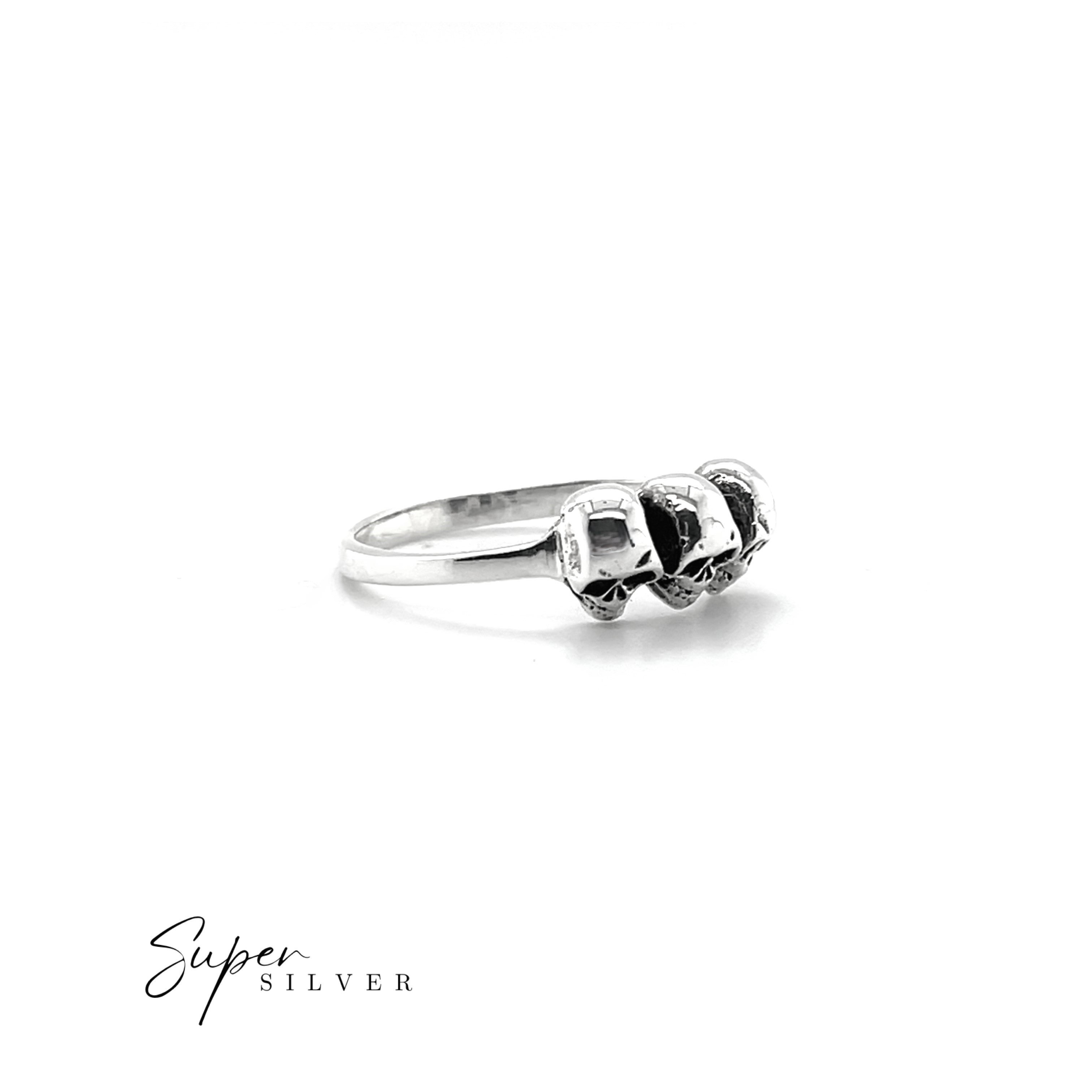 Dainty Three Skull Ring