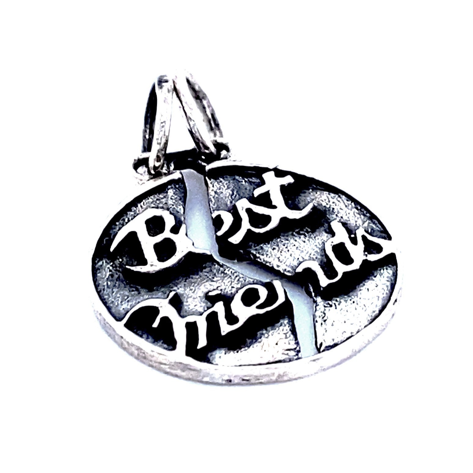 A .925 Sterling Silver "Best Friends" Break Apart Charm.