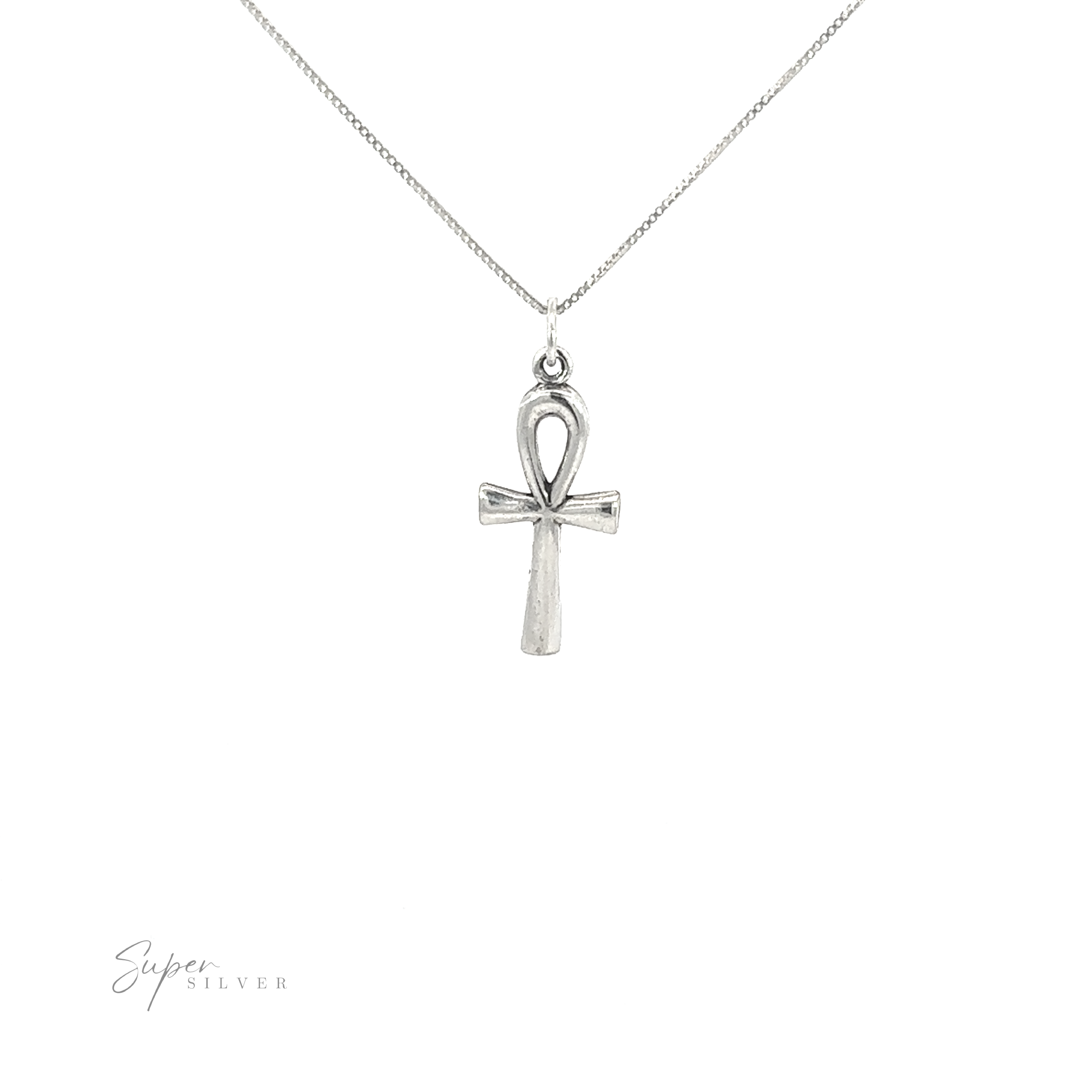 Sterling silver Egyptian Ankh Charms symbolizing eternal life.