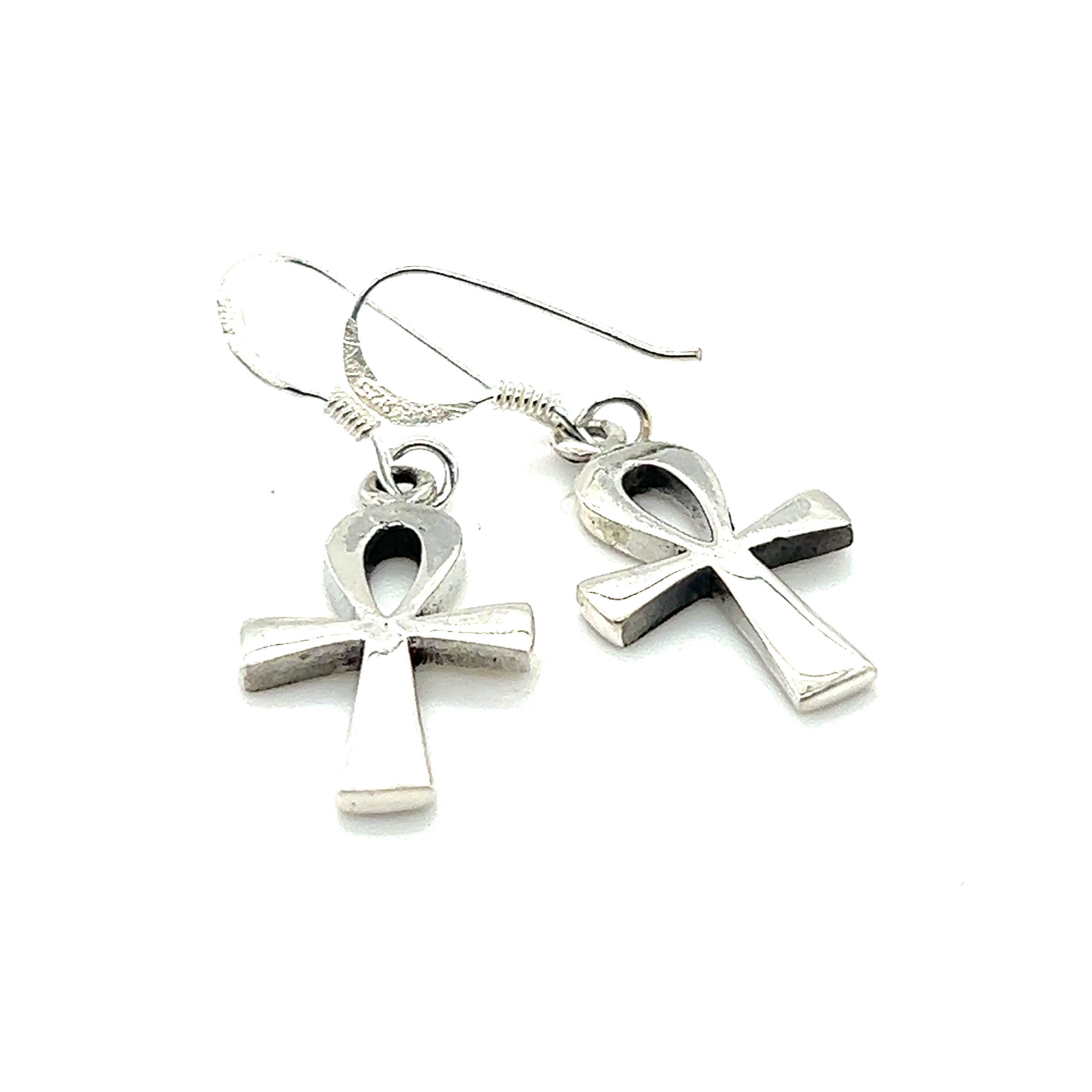 Simple Ankh earrings inspired by Egyptian culture, symbolizing the eternal cycle.