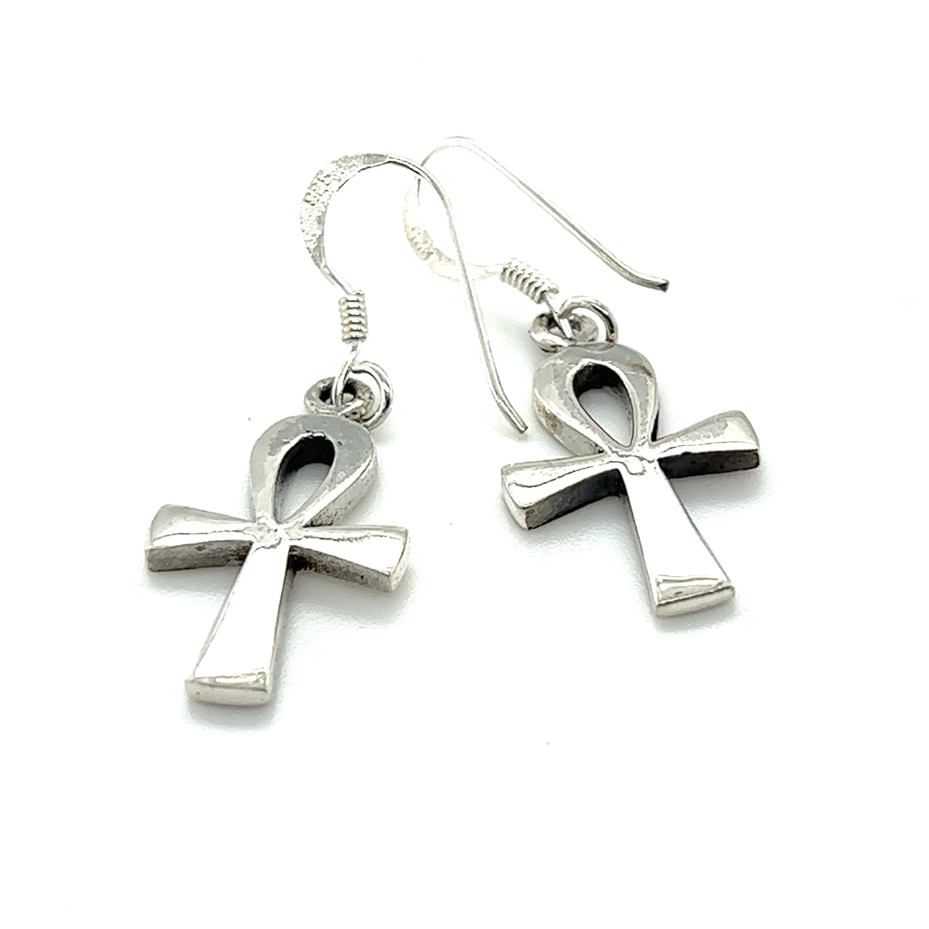 These super silver Simple Ankh earrings are the perfect addition to any jewelry collection. The Egyptian cross design adds a touch of cultural significance, making them both stylish and meaningful.