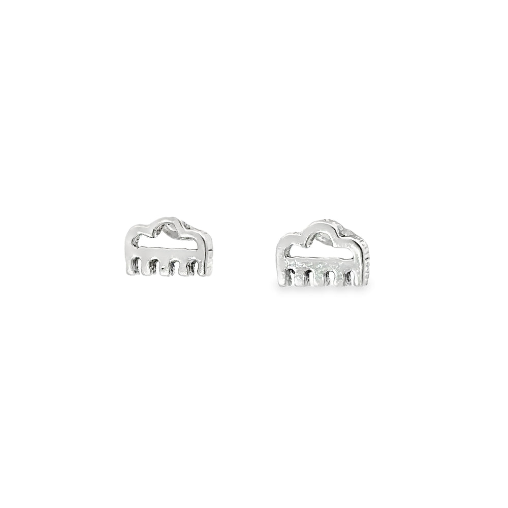 A pair of Rainy Cloud Studs on a white surface.