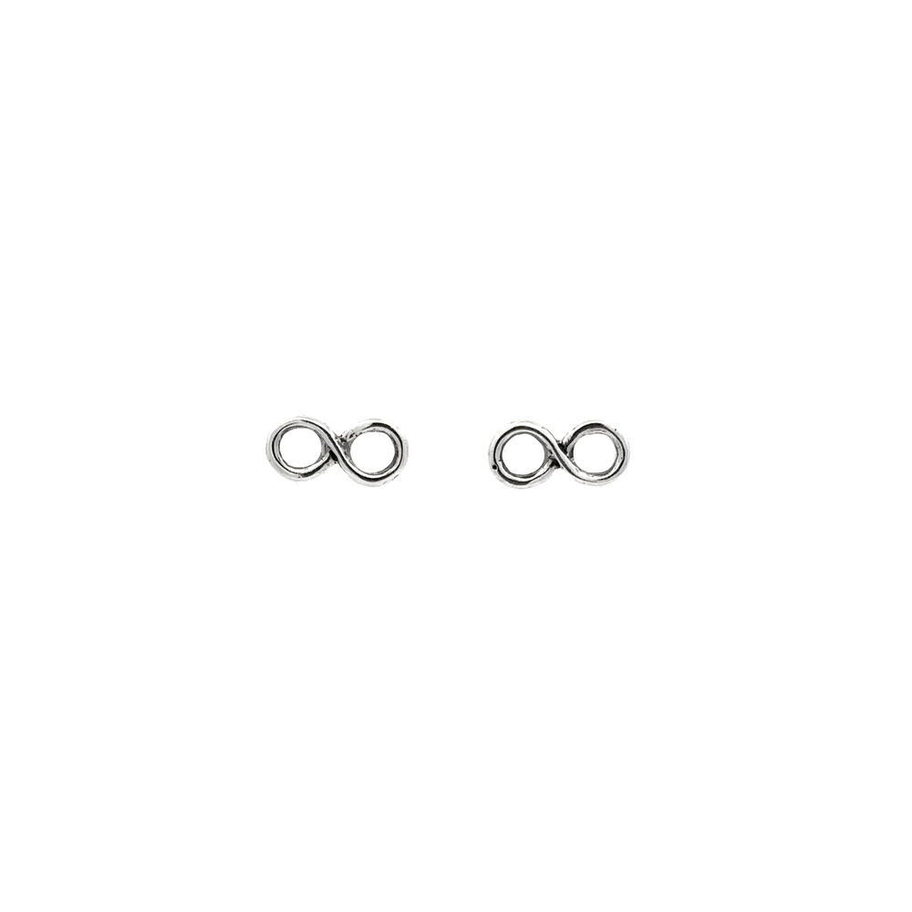 
                  
                    A pair of Infinity Sign Studs on a white background.
                  
                