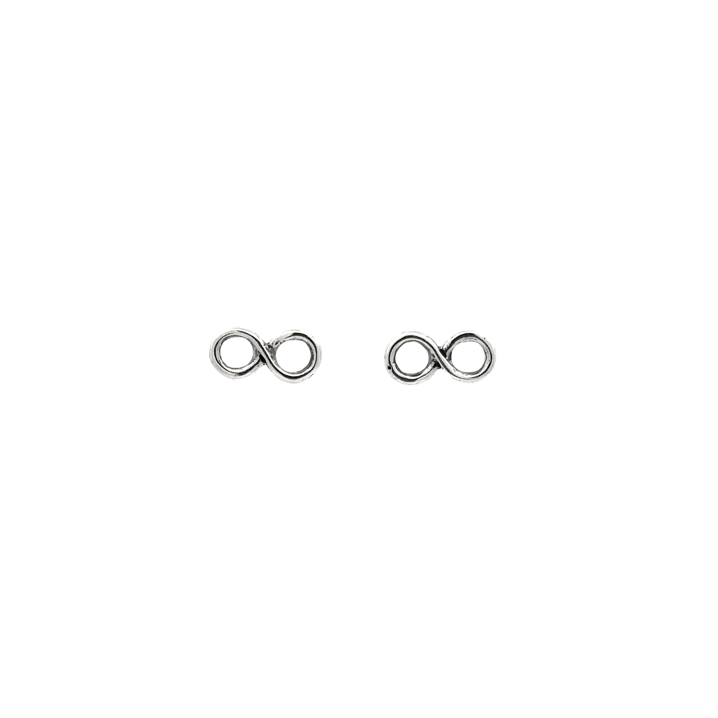 
                  
                    A pair of Infinity Sign Studs on a white background.
                  
                