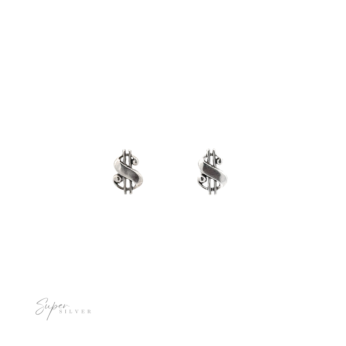
                  
                    A pair of Dollar Sign Studs on a white background, symbolizing financial luck.
                  
                
