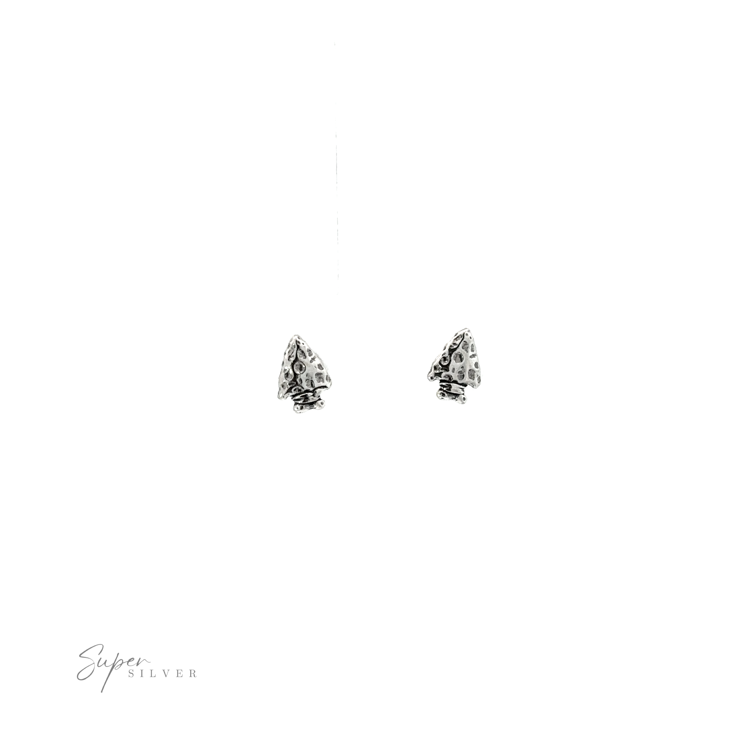 A pair of Arrowhead Studs featuring arrowhead studs with a detailed texture, showcased on a white background.