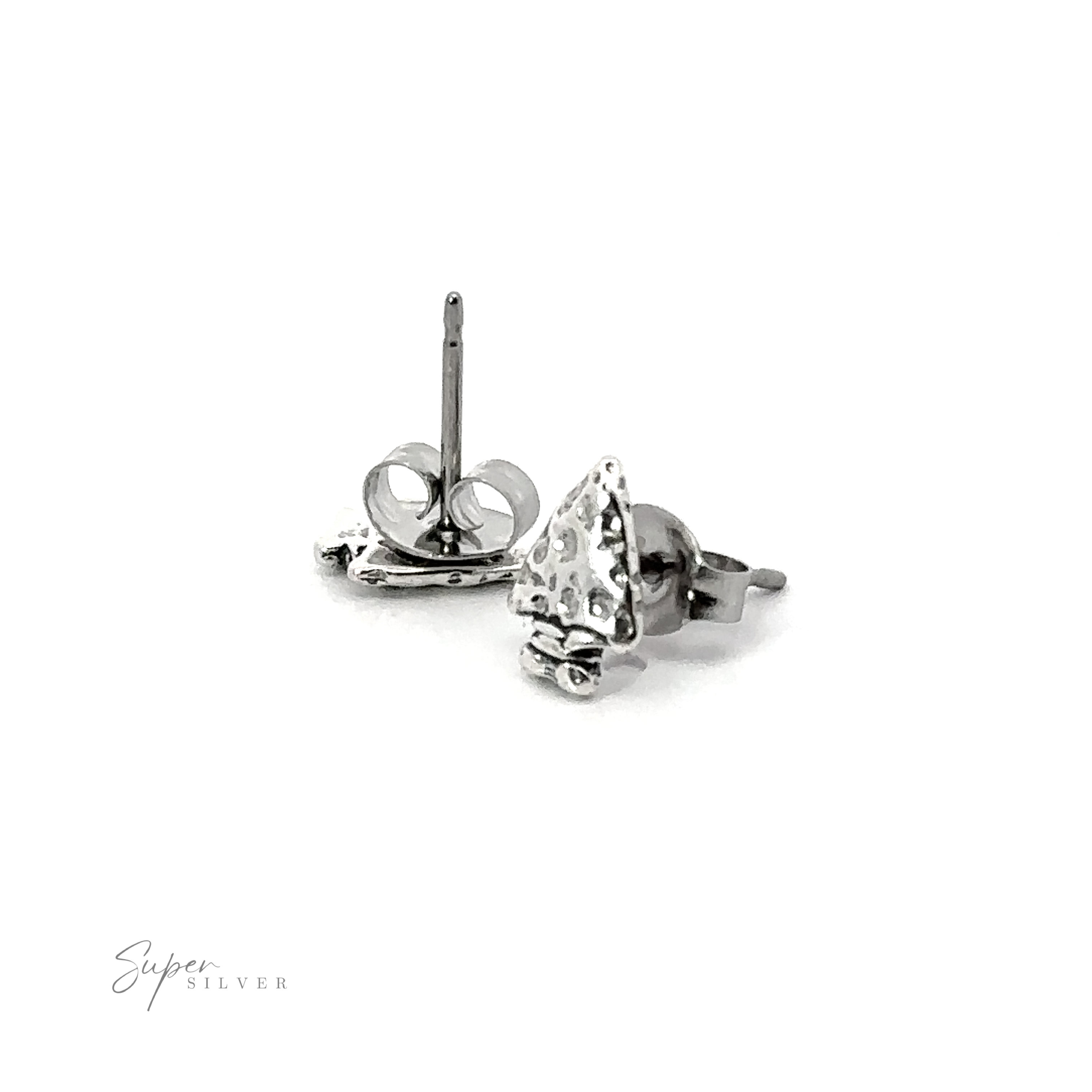 A pair of Arrowhead Studs with a diamond in the middle, featuring detailed texture.