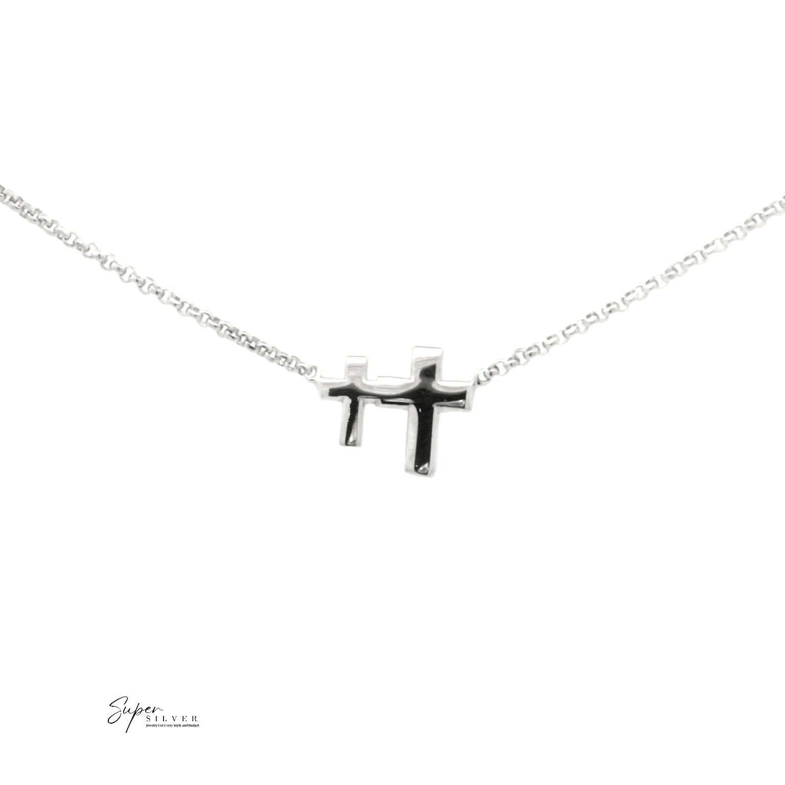 Dainty Double Cross Necklace