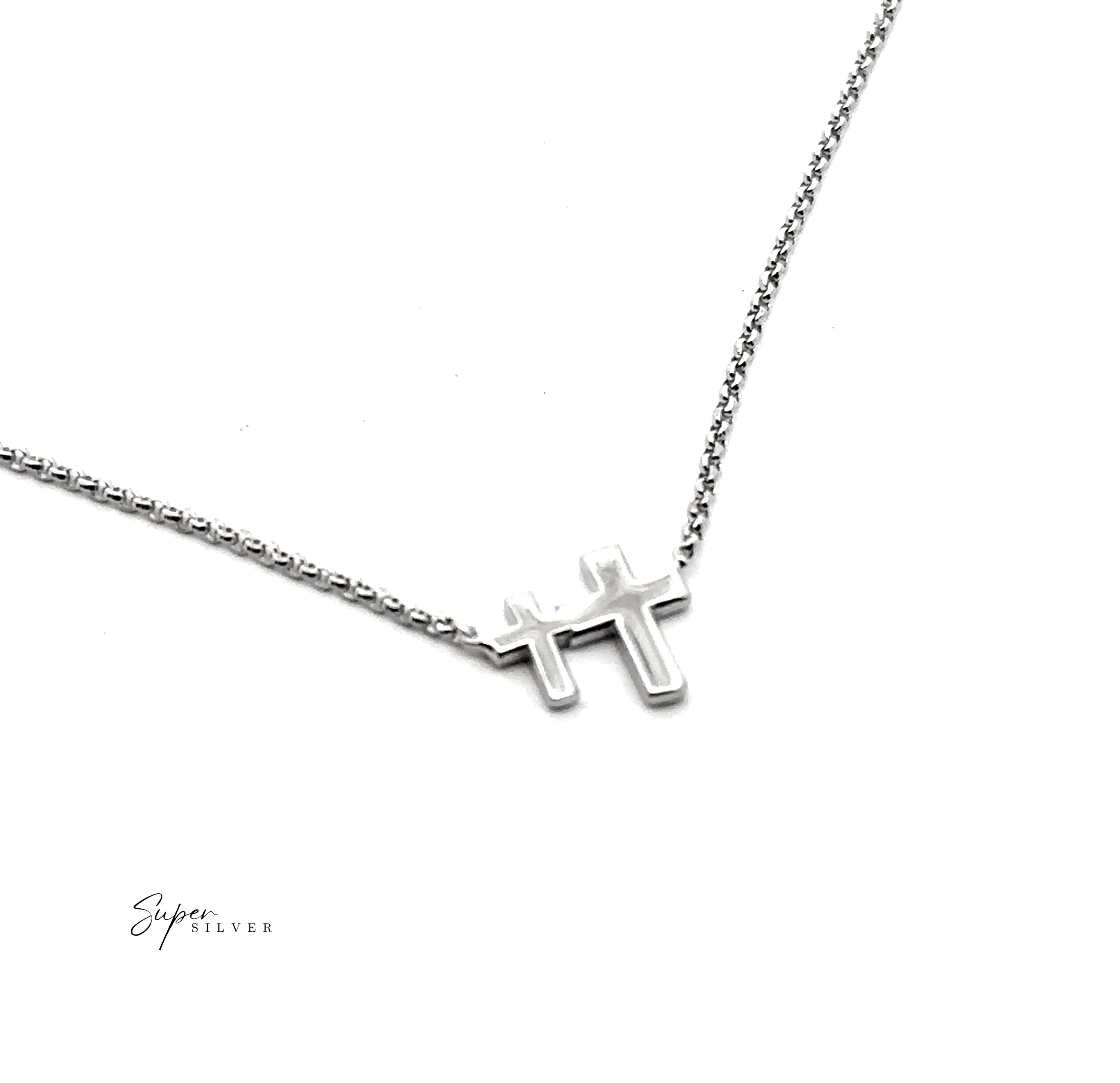 Dainty Double Cross Necklace