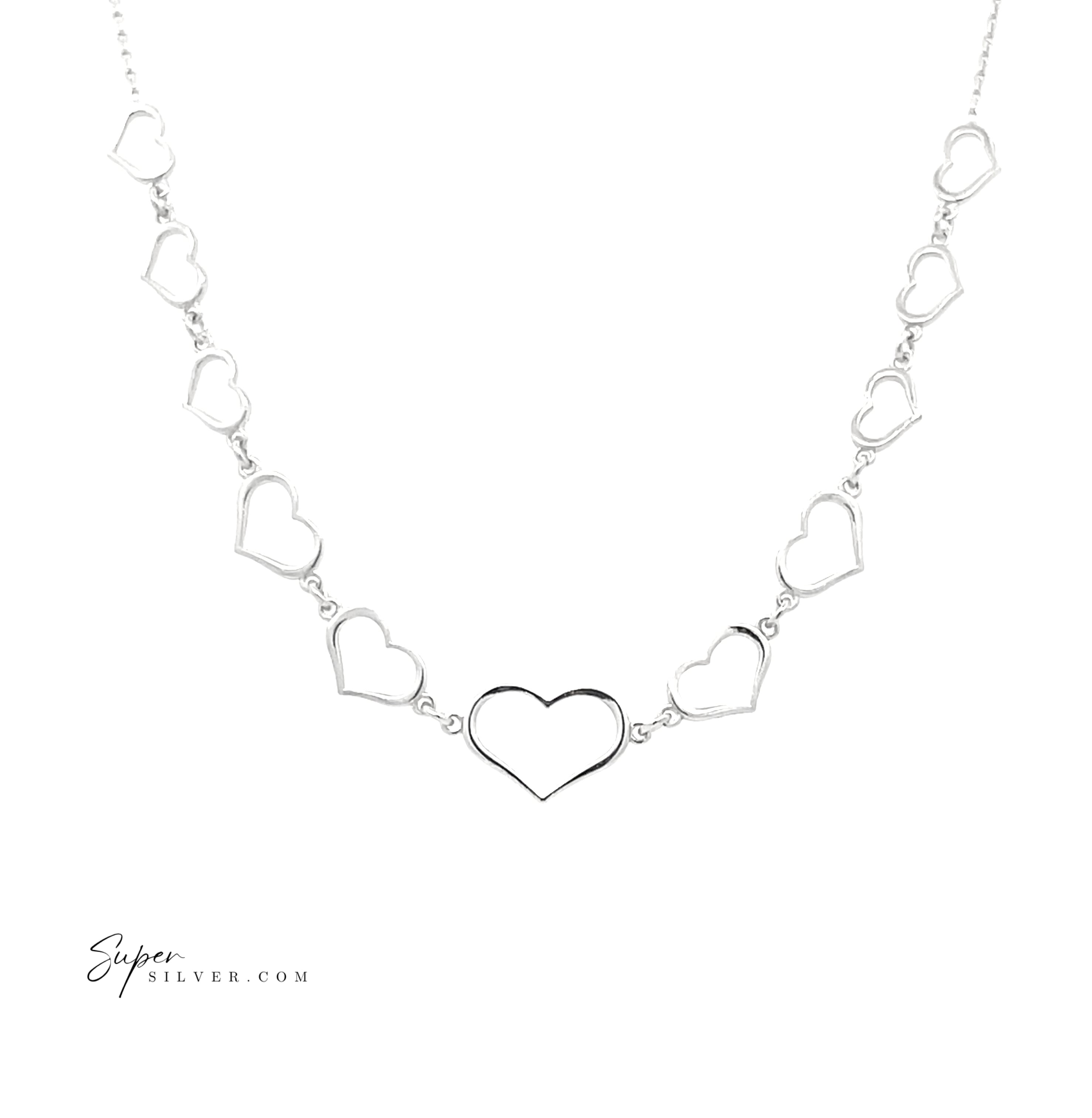 Graduated Heart Necklace