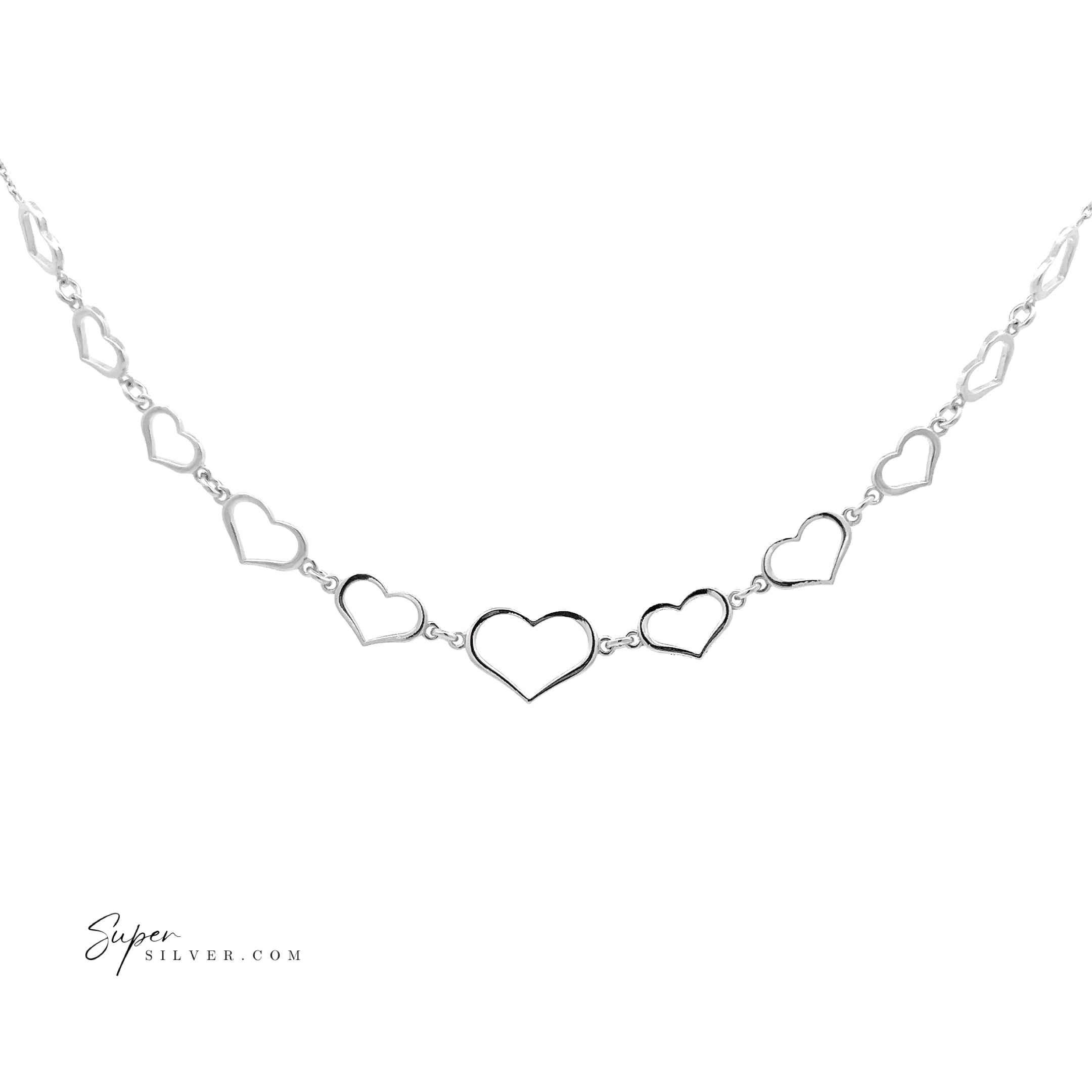Graduated Heart Necklace