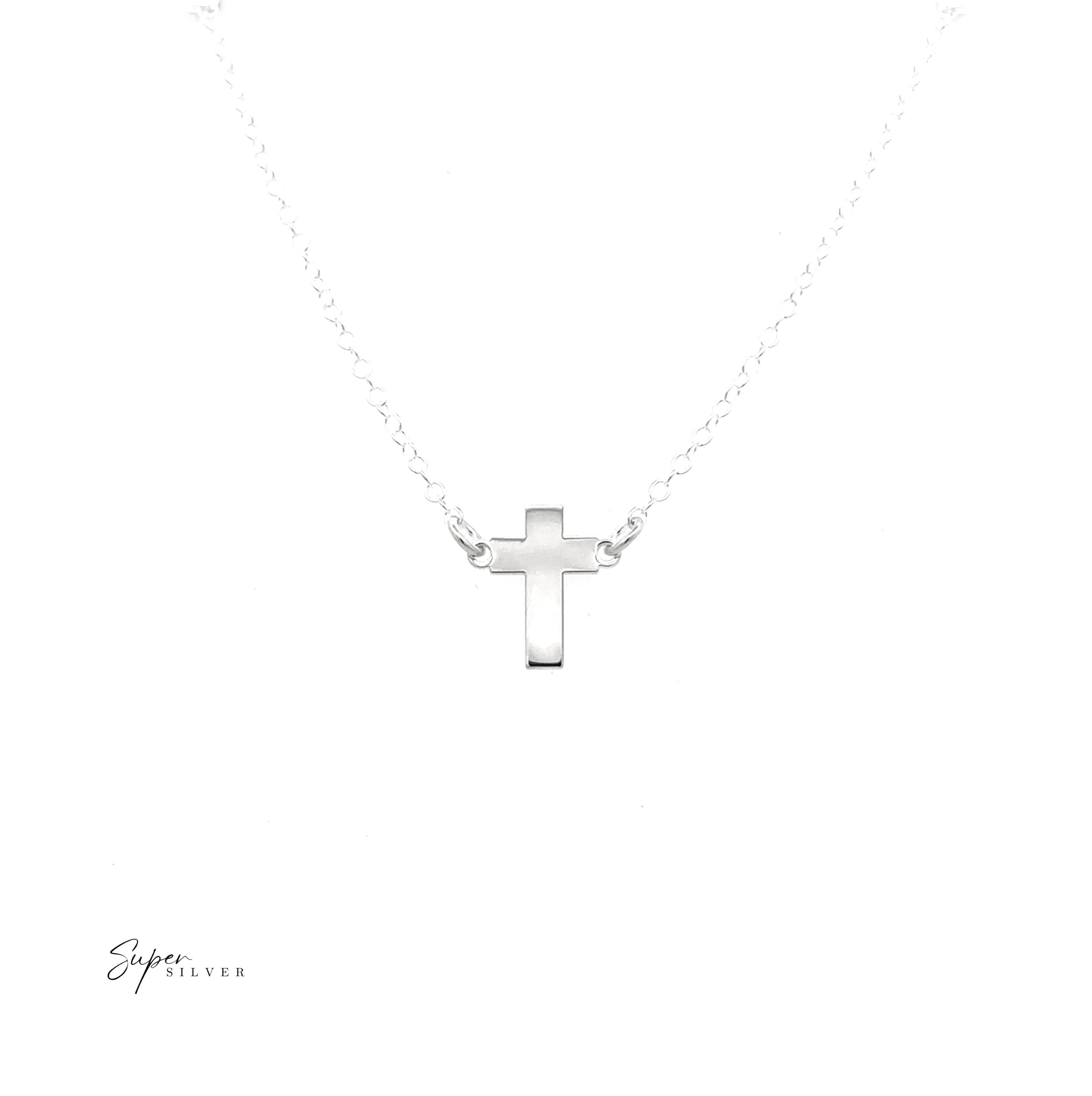 Tiny Silver Cross Necklace