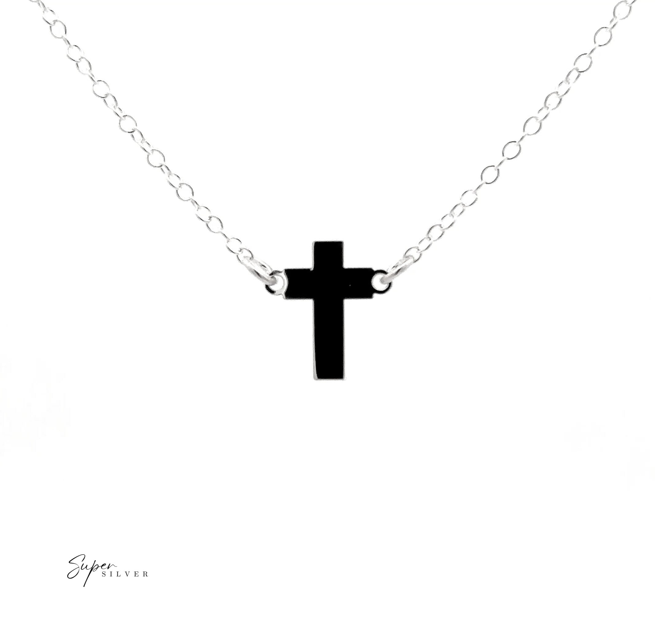 Tiny Silver Cross Necklace