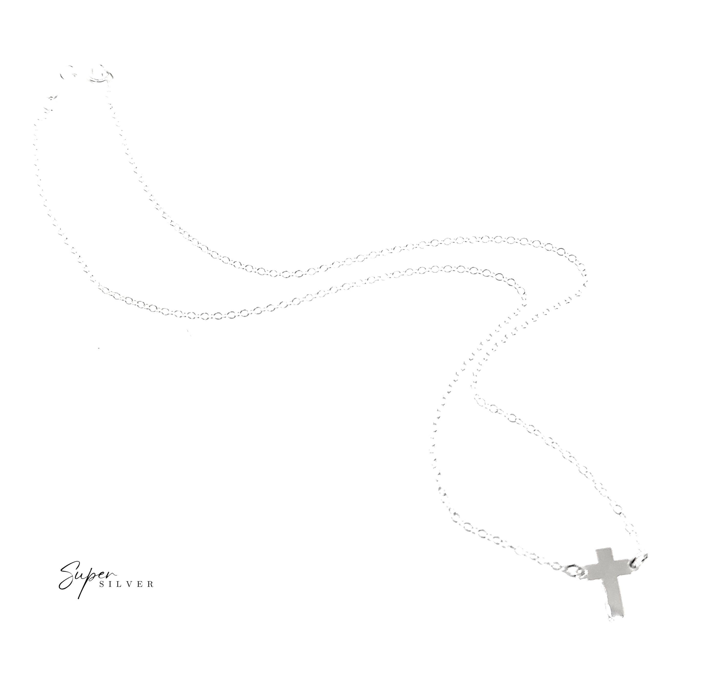 Tiny Silver Cross Necklace