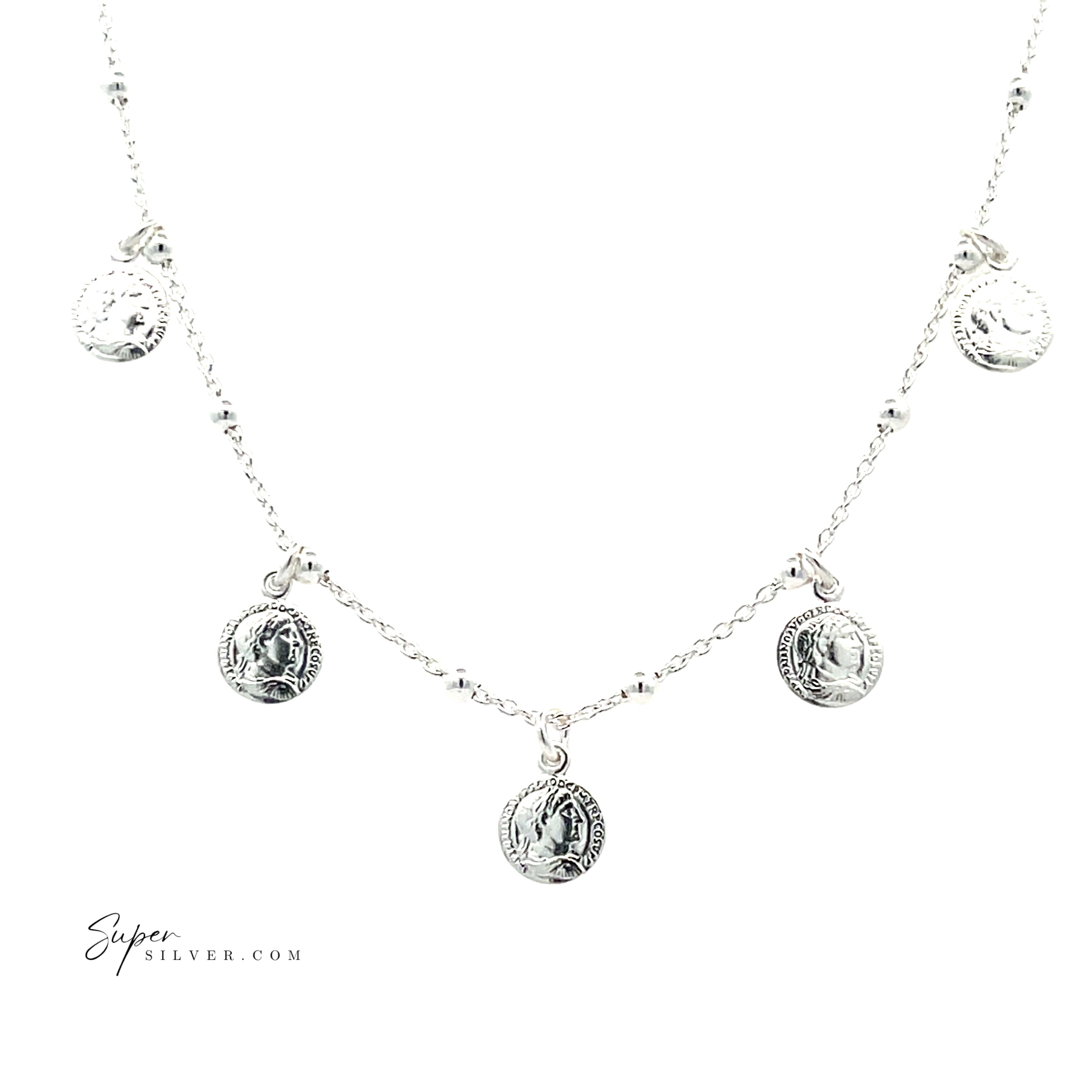 Beaded Coin Necklace