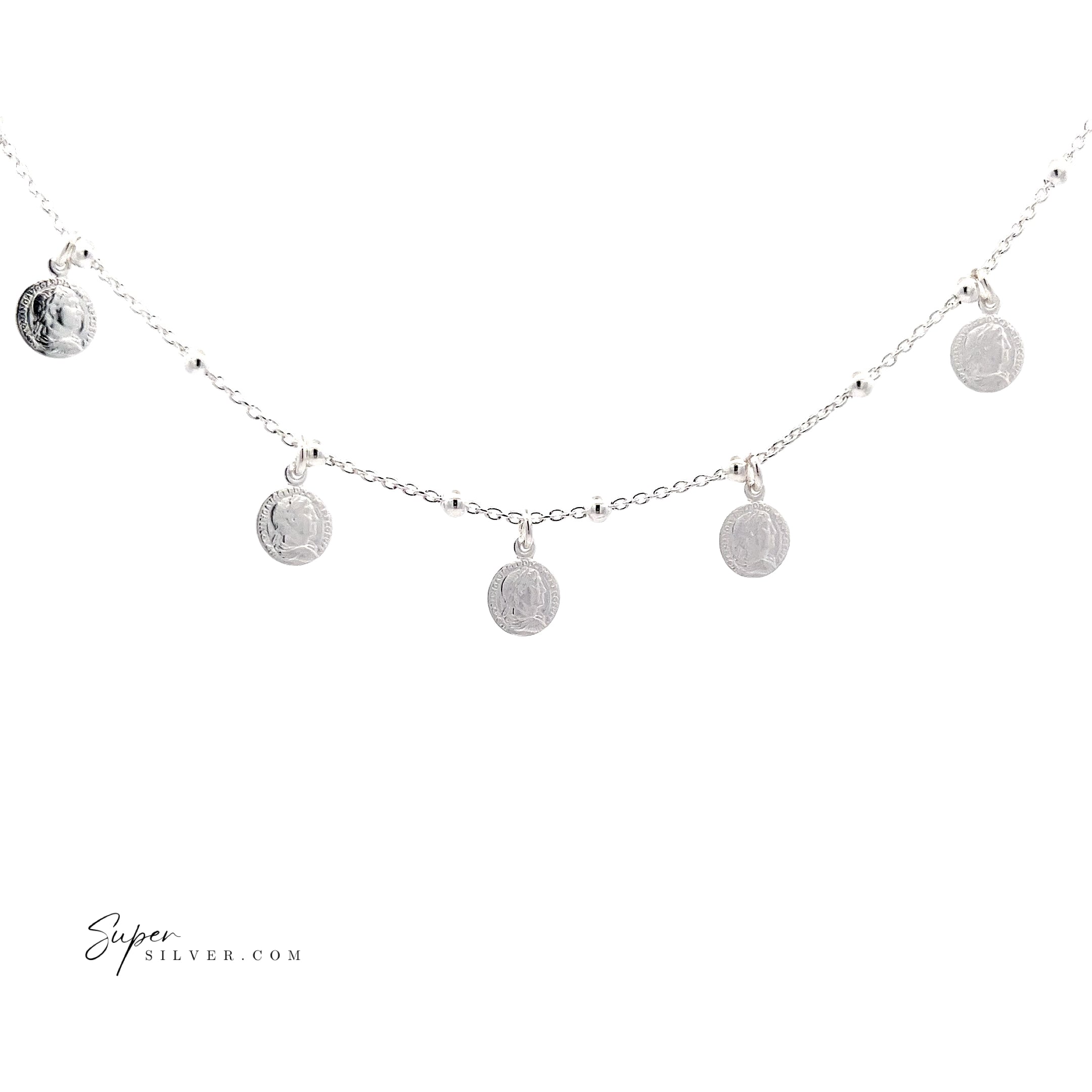 Beaded Coin Necklace