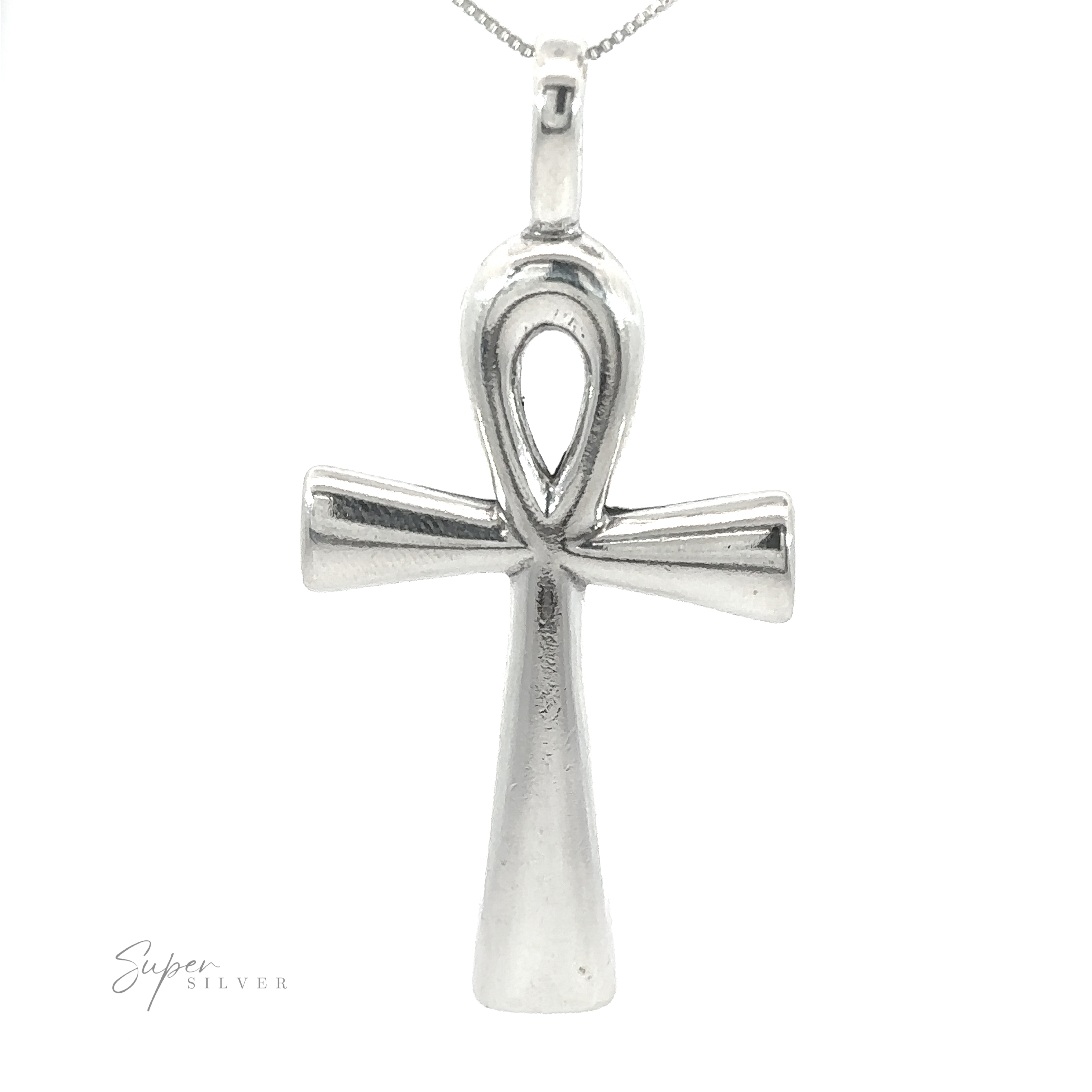 An Ankh Pendants pendant in sterling silver, symbolizing eternal life.
