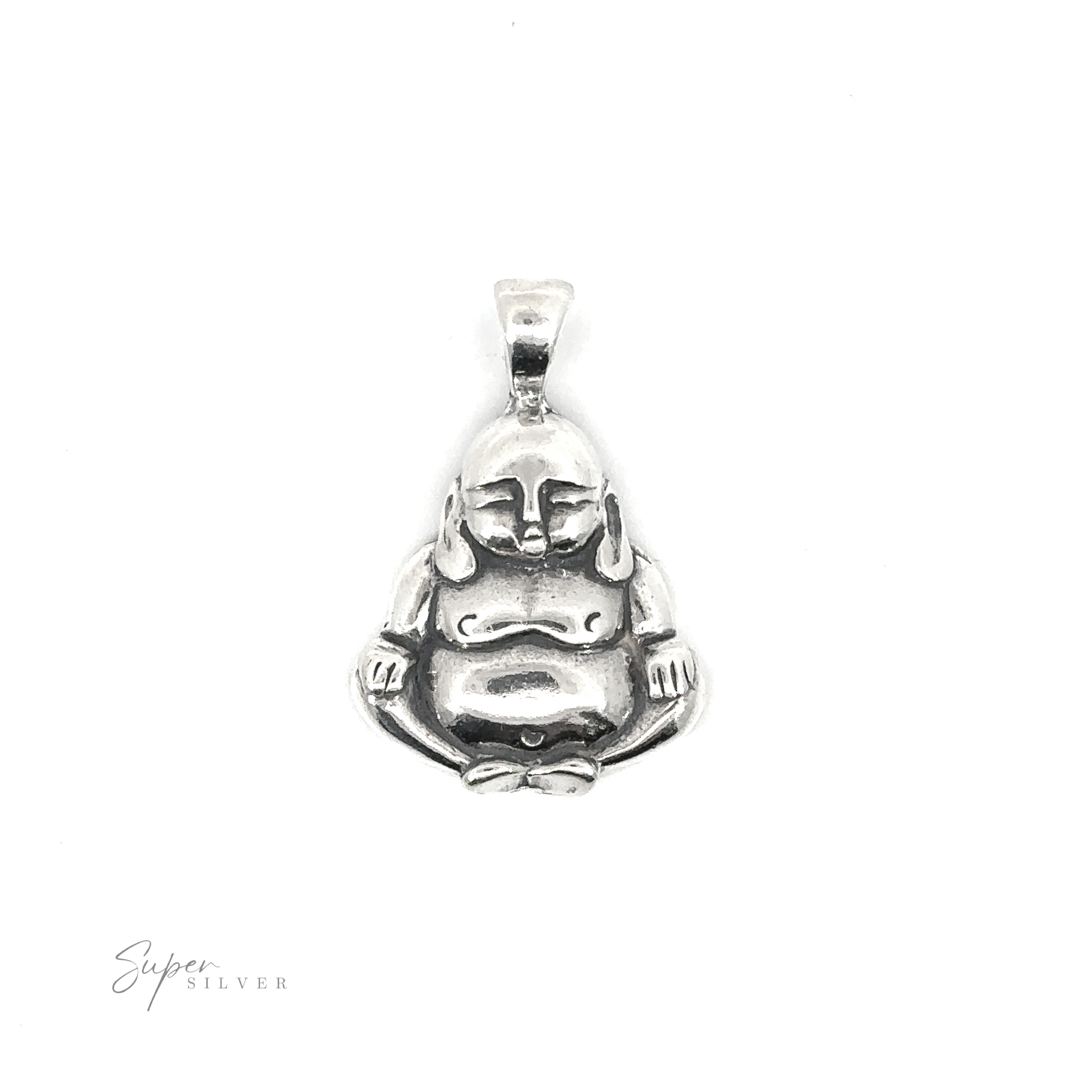 A Buddha Pendant on a white background.