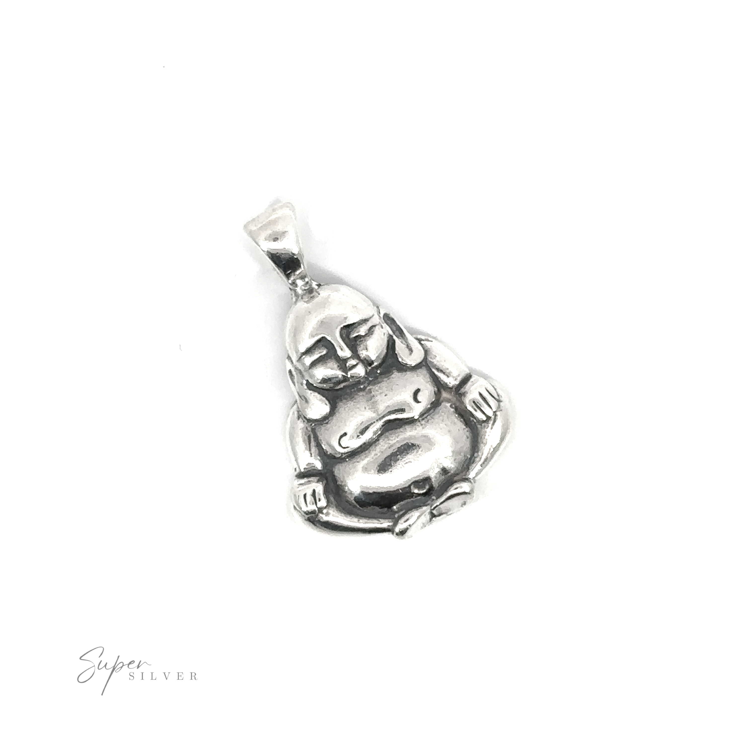 A Buddha Pendant on a white background.