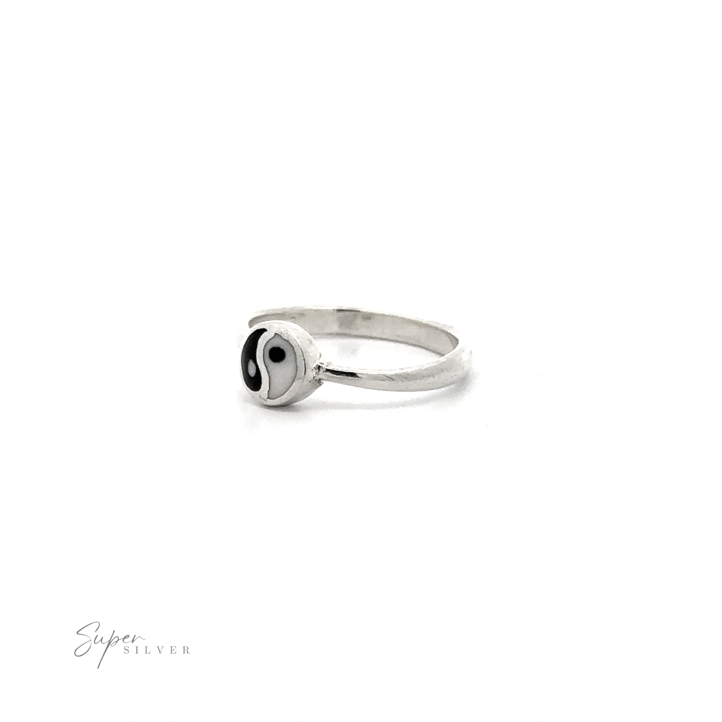 A harmonious Small Yin-Yang Ring in silver, symbolizing balance.