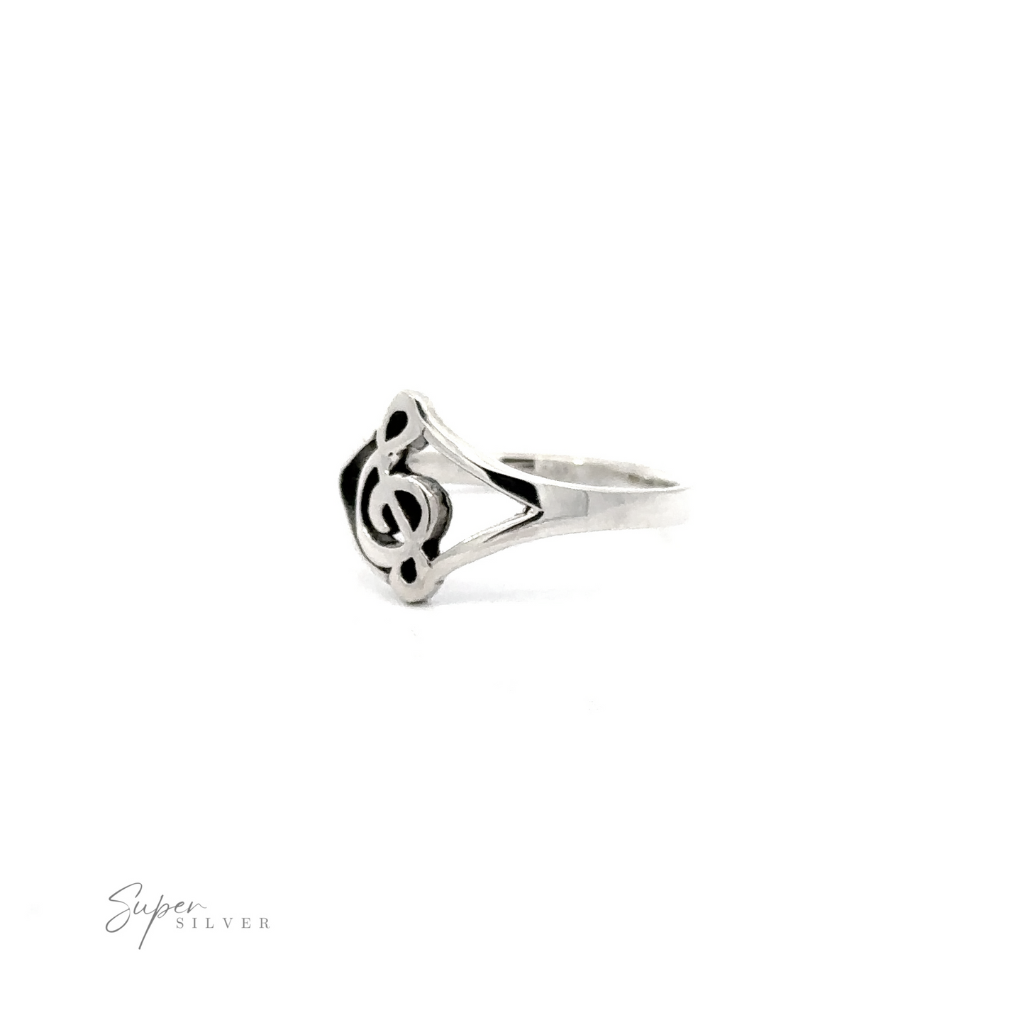 
                  
                    A Treble Clef Split Shank Ring, perfect for the musical person in your life.
                  
                