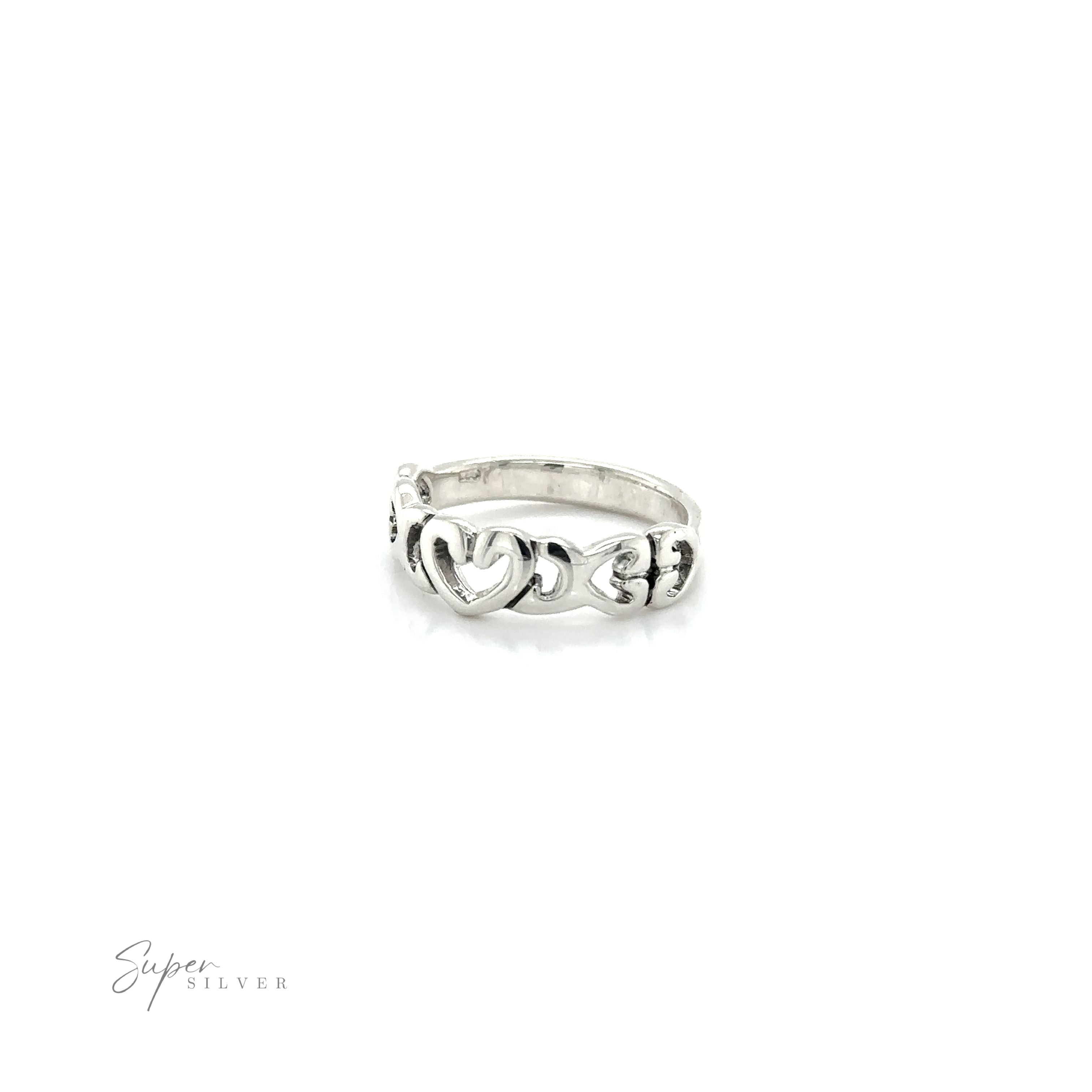 A minimalist Open Heart Band Ring symbolizing love with a heart design.