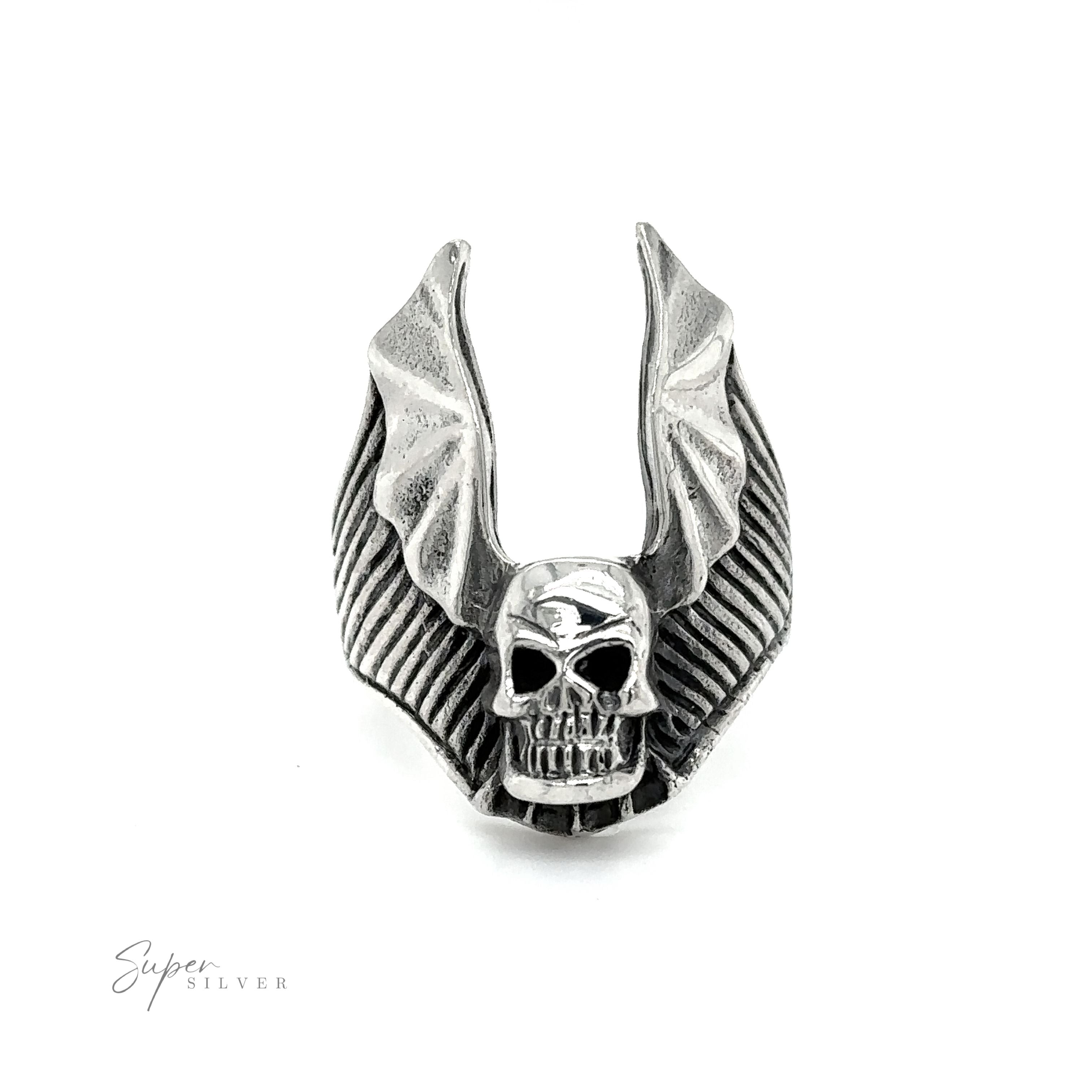 A sinister Heavy Skull with Wings Ring.