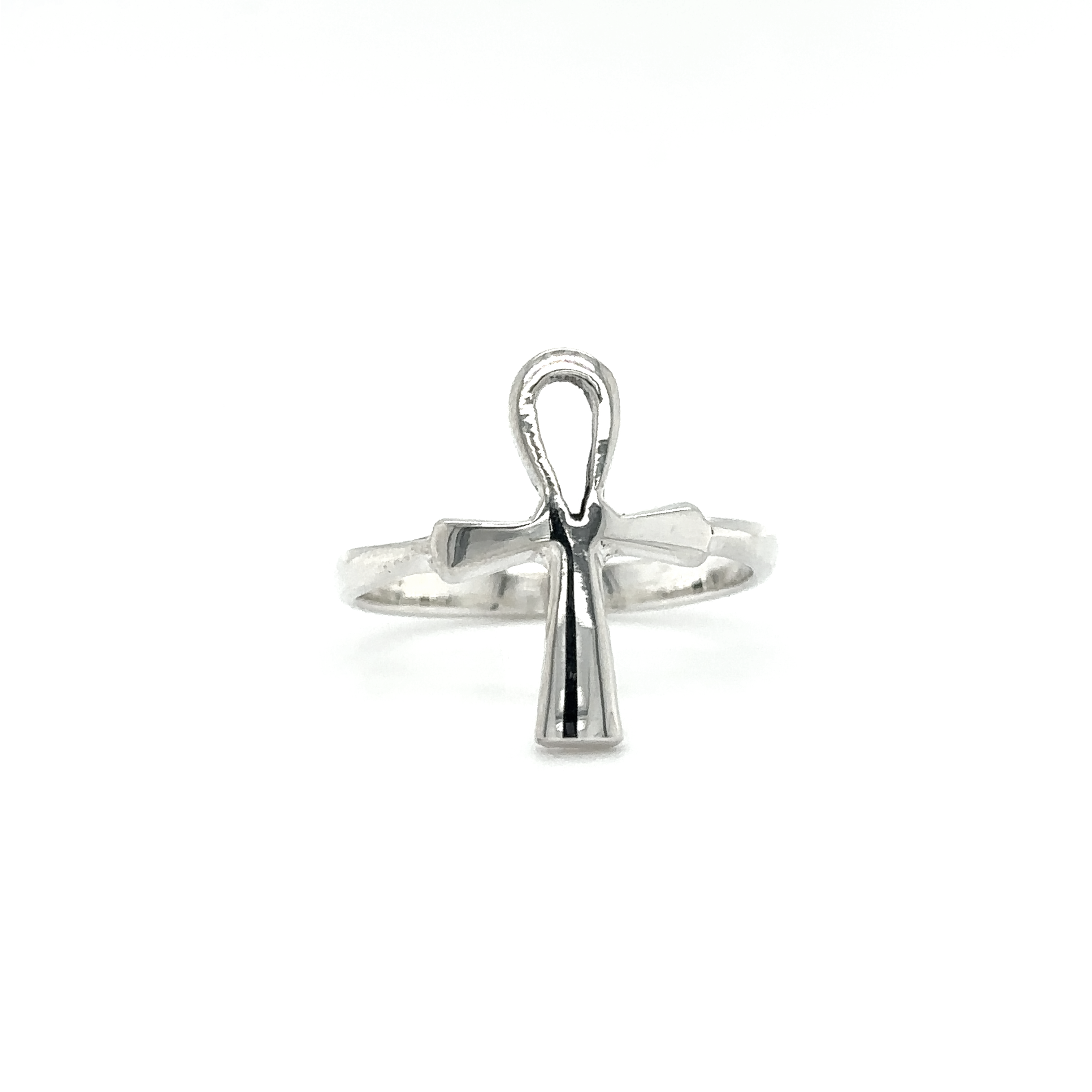 A Simple Ankh Ring by Super Silver on a white background.