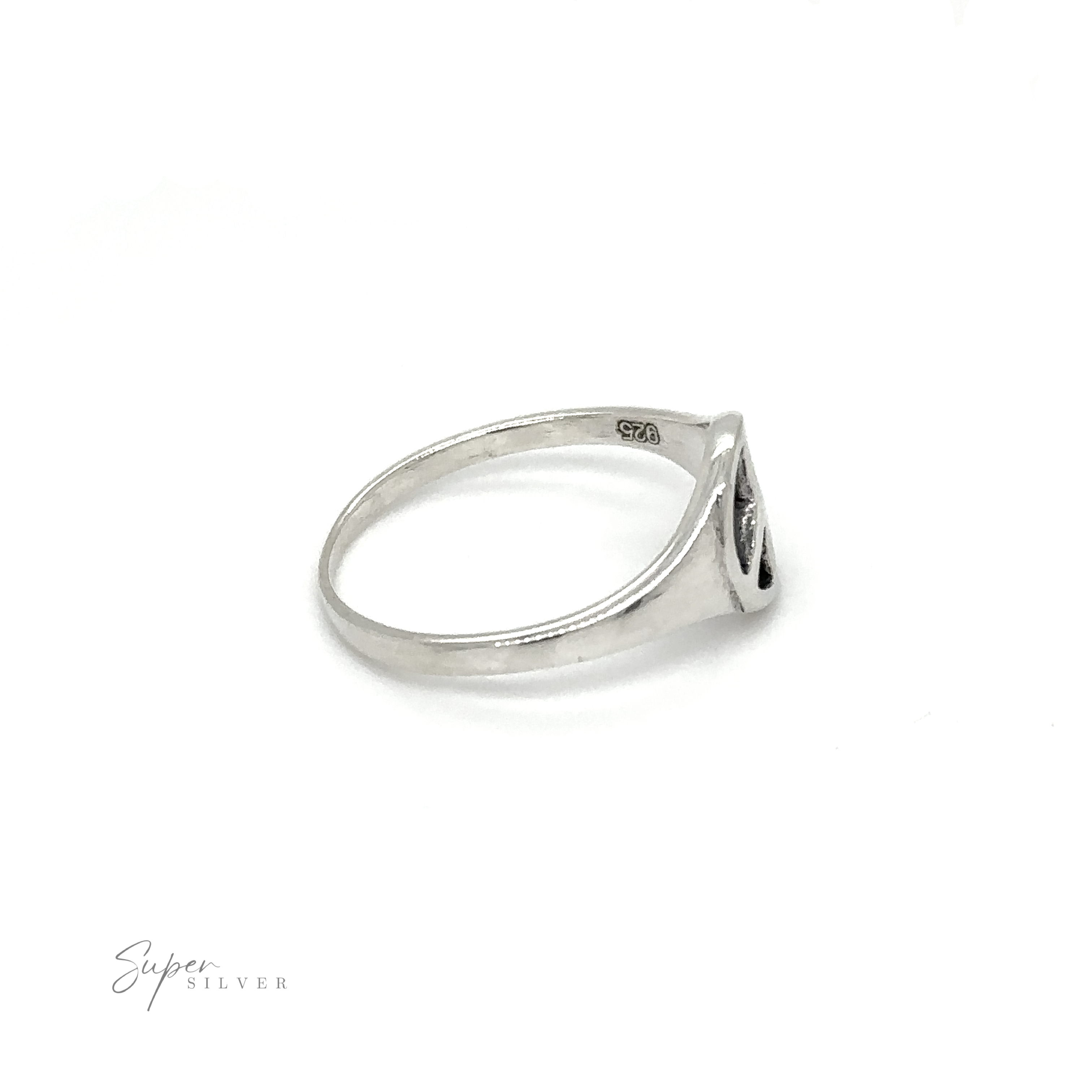 A classic style Tapered Peace Ring, symbolizing unity and harmony, on a pristine white background.