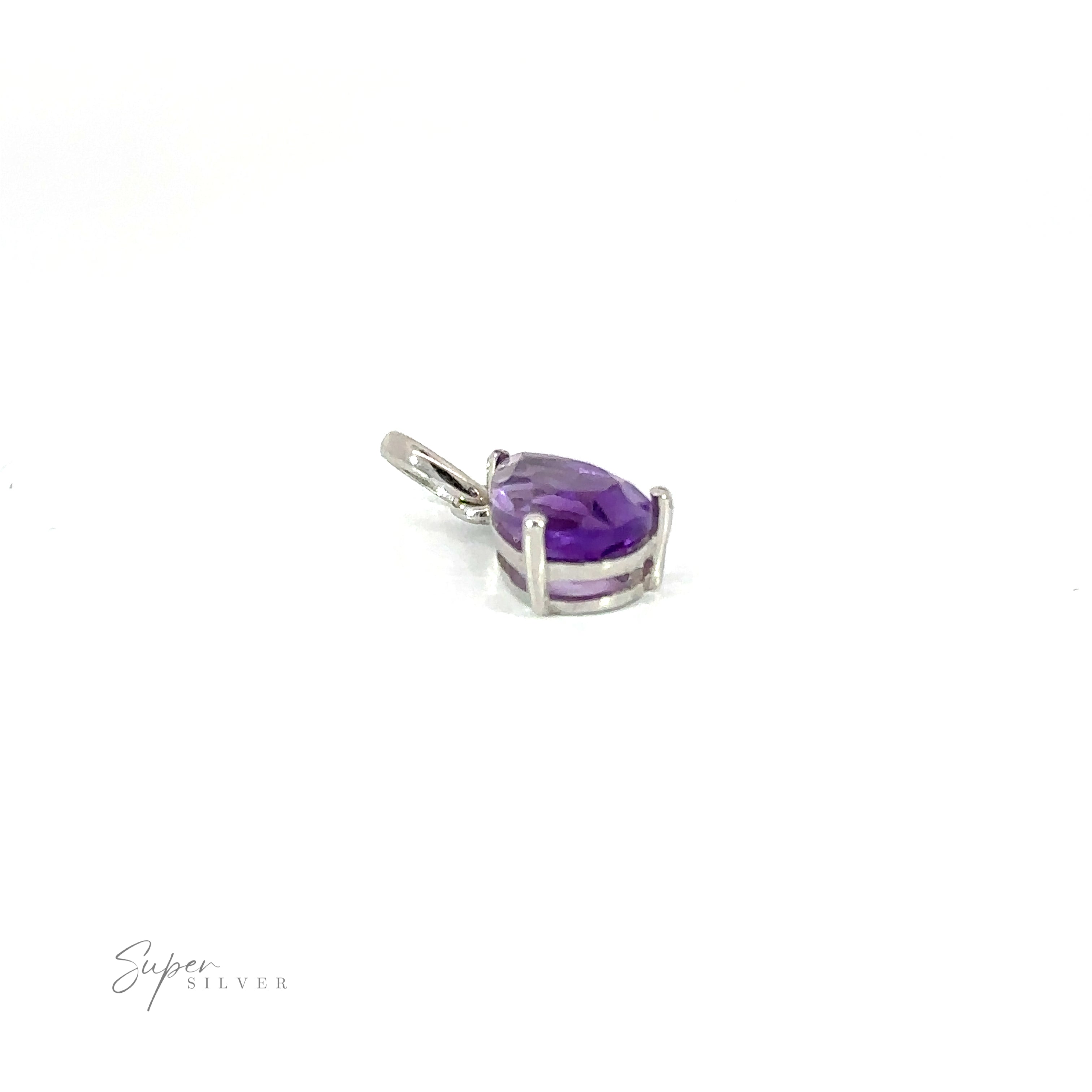 Dainty Faceted Amethyst Pendants in sterling silver, perfect for minimalist style.