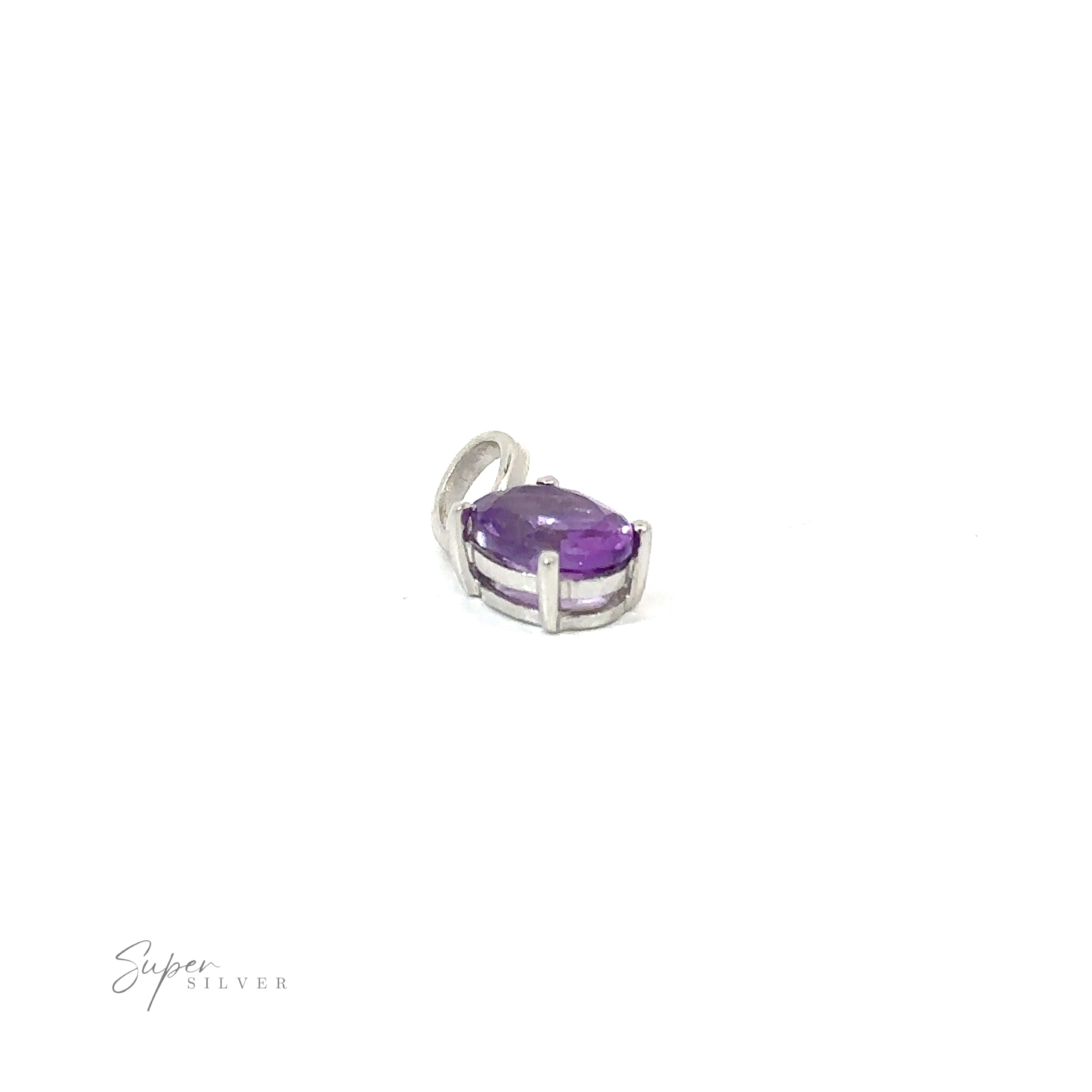 A close up of a Dainty Faceted Gemstone Pendant in a minimalist style.