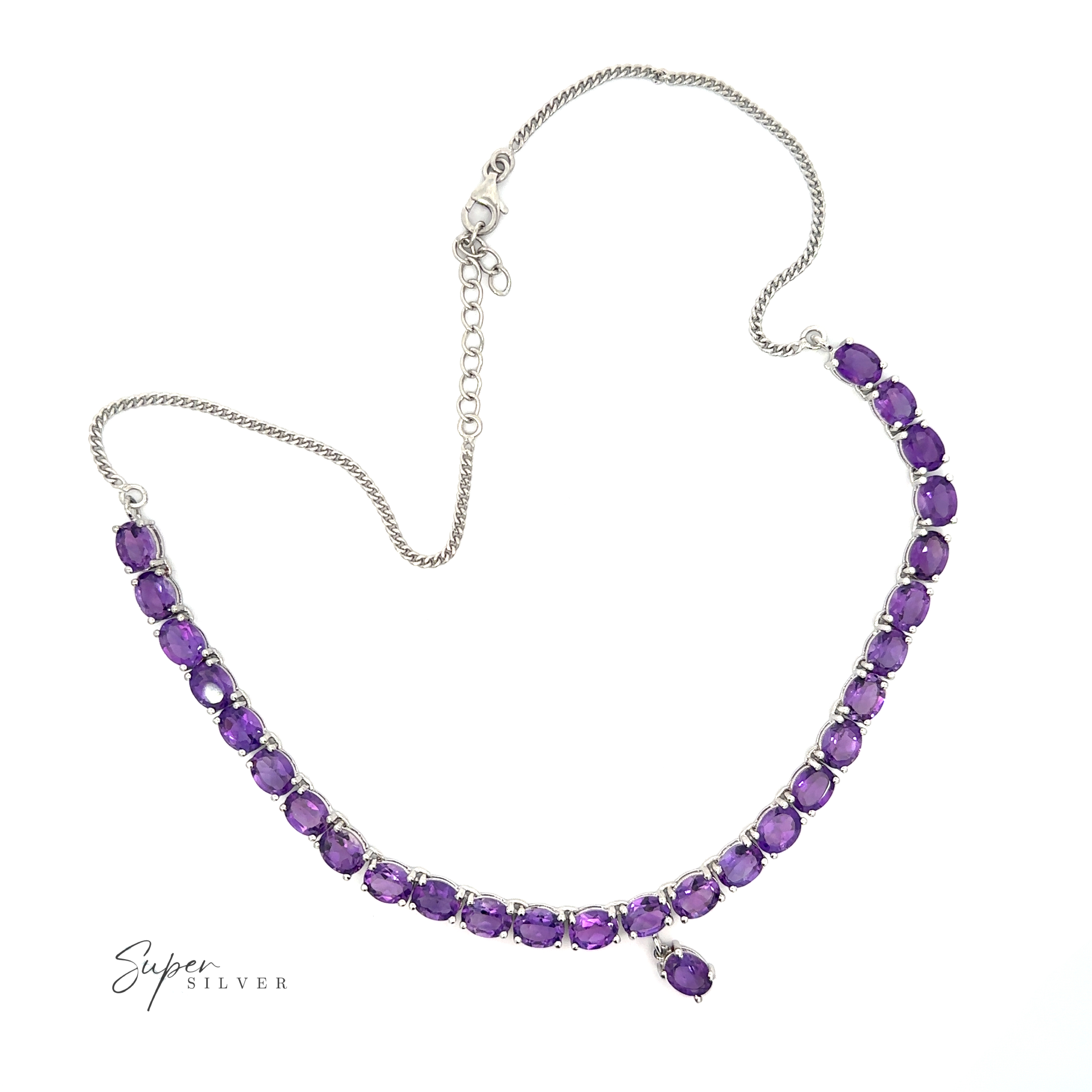 An Elegant Faceted Gemstone Jewelry Set with a silver chain showcases the sophistication of gemstones.