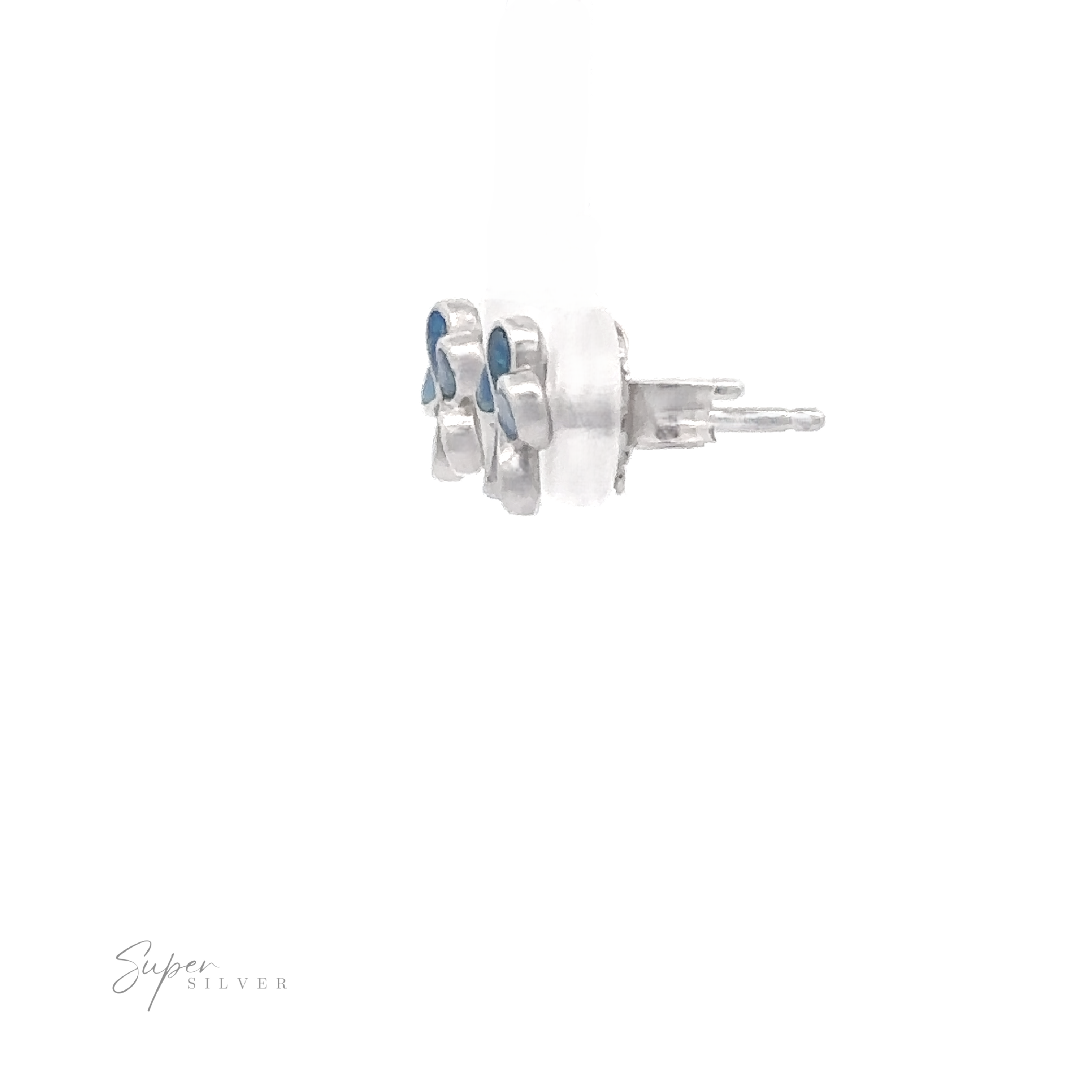 Small Plumeria Lab-Created Opal Stud Earrings