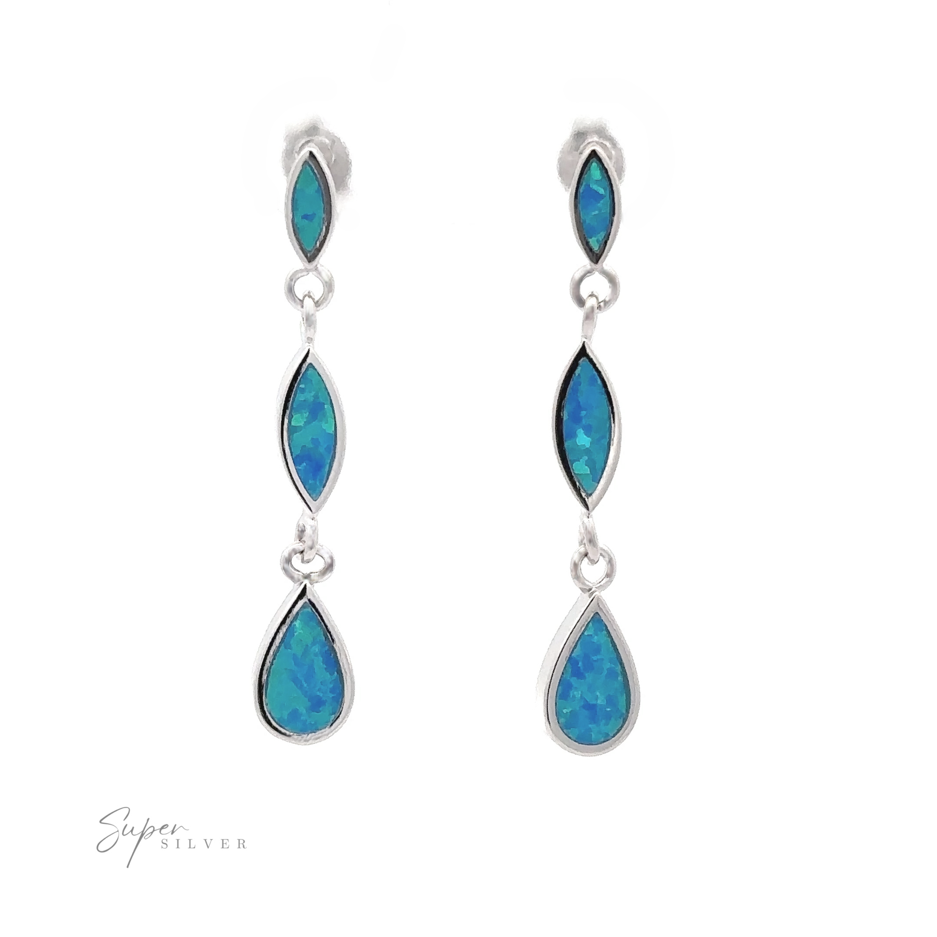 Elegant Lab-Created Opal Earrings