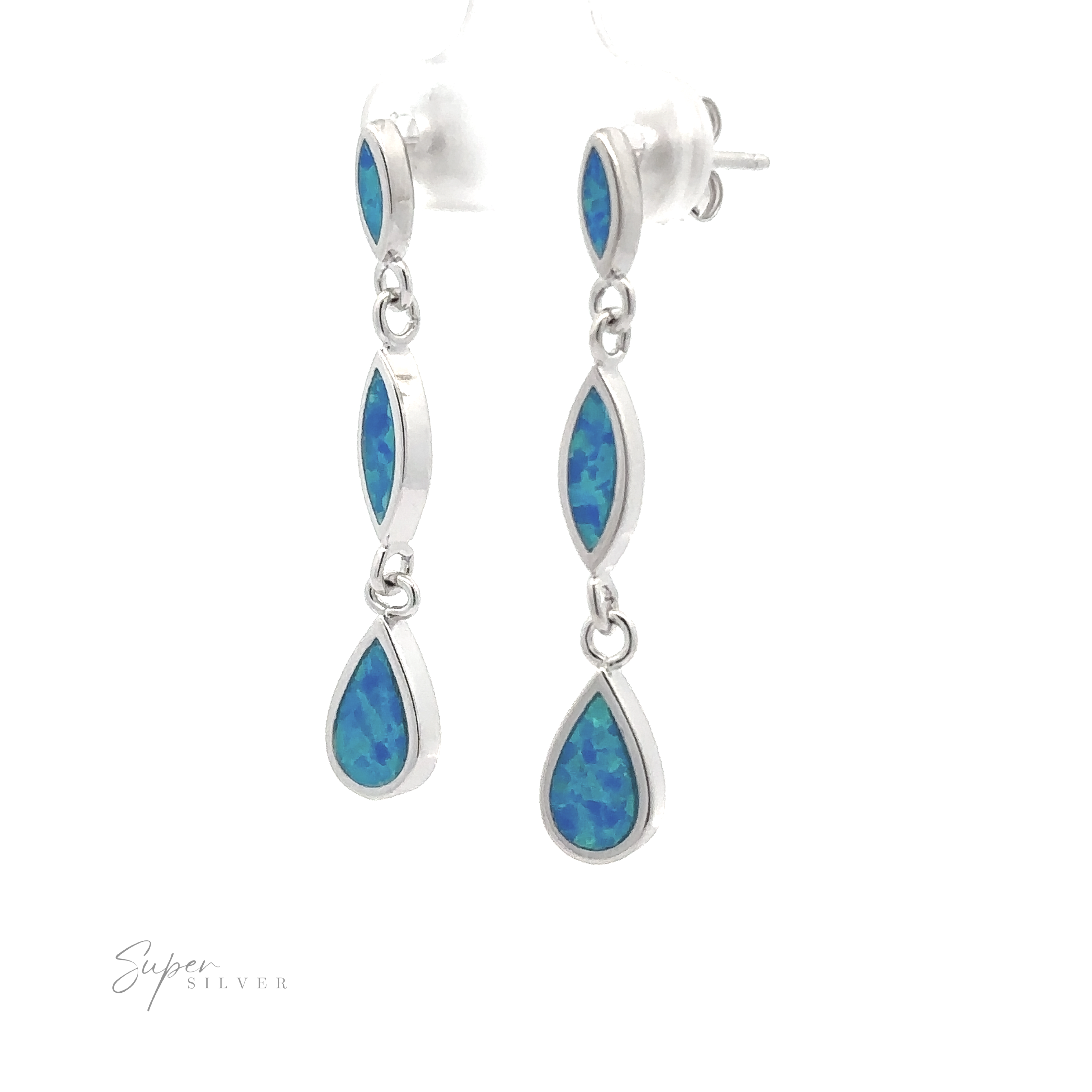 Elegant Lab-Created Opal Earrings