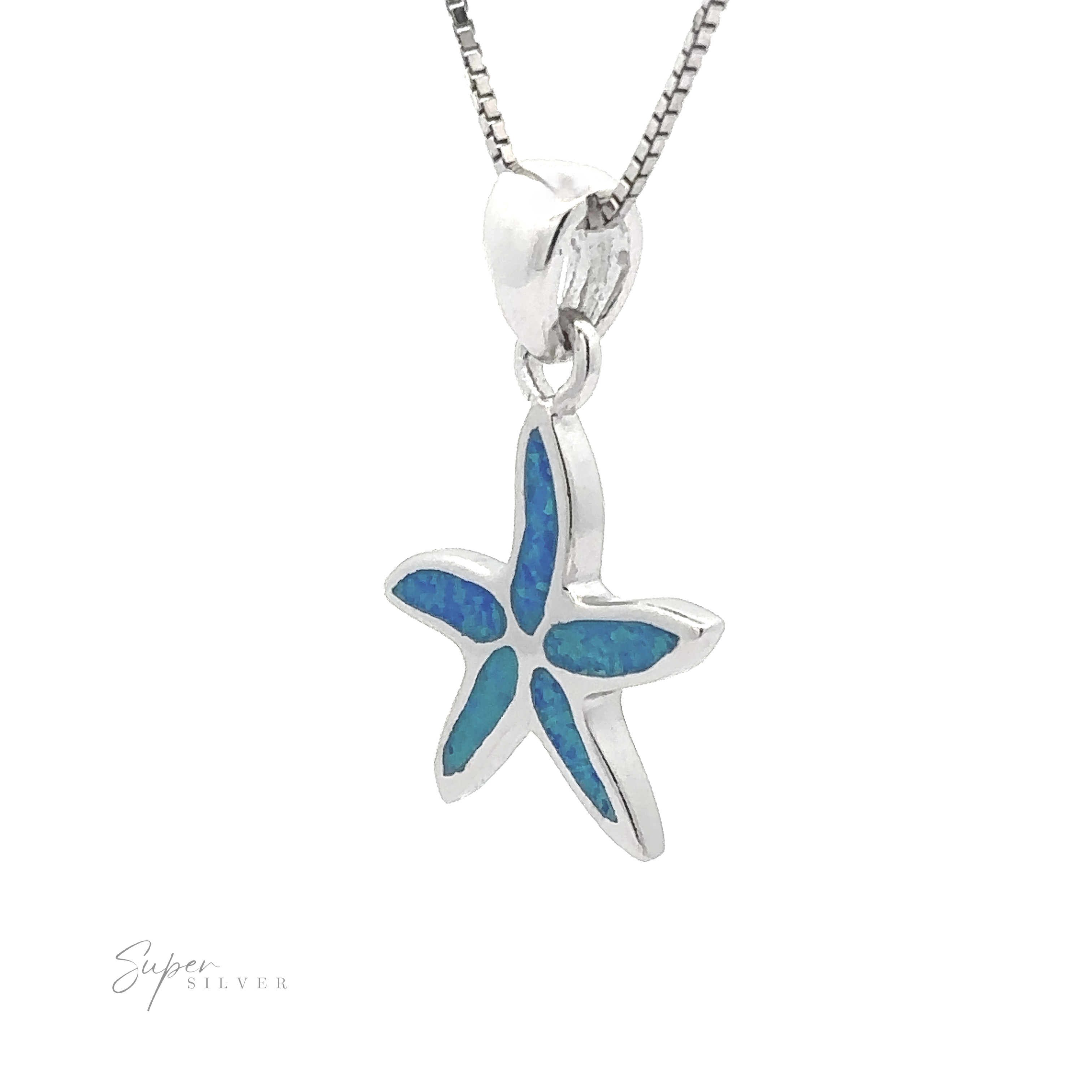 Pendentif étoile de mer en opale créée en laboratoire