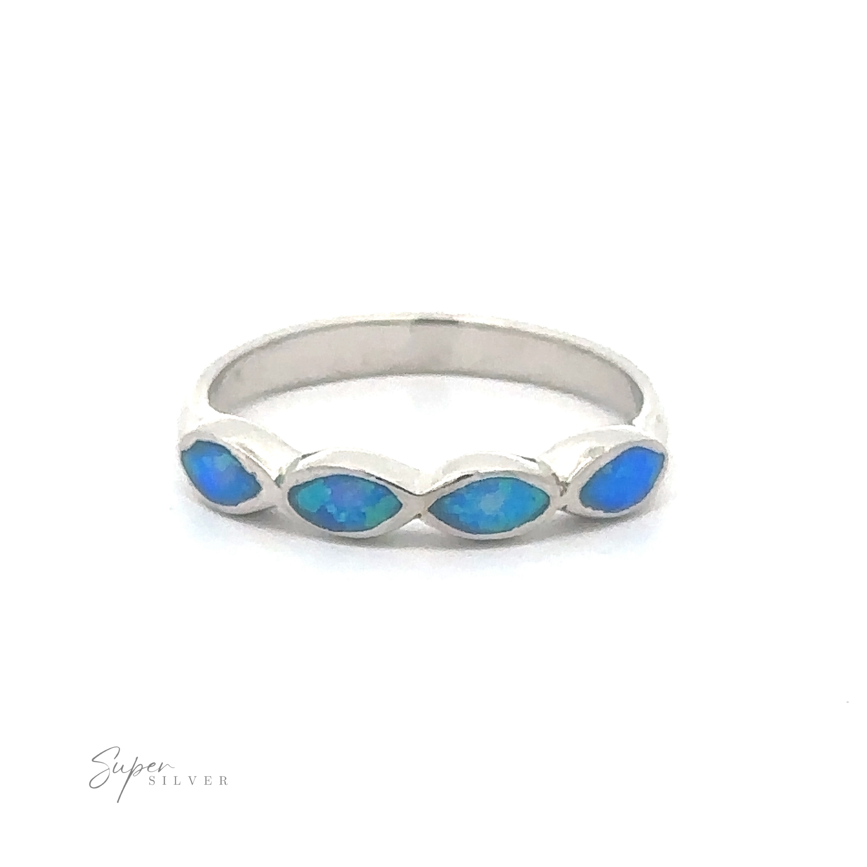 Blue Opal sterling popular silver ring