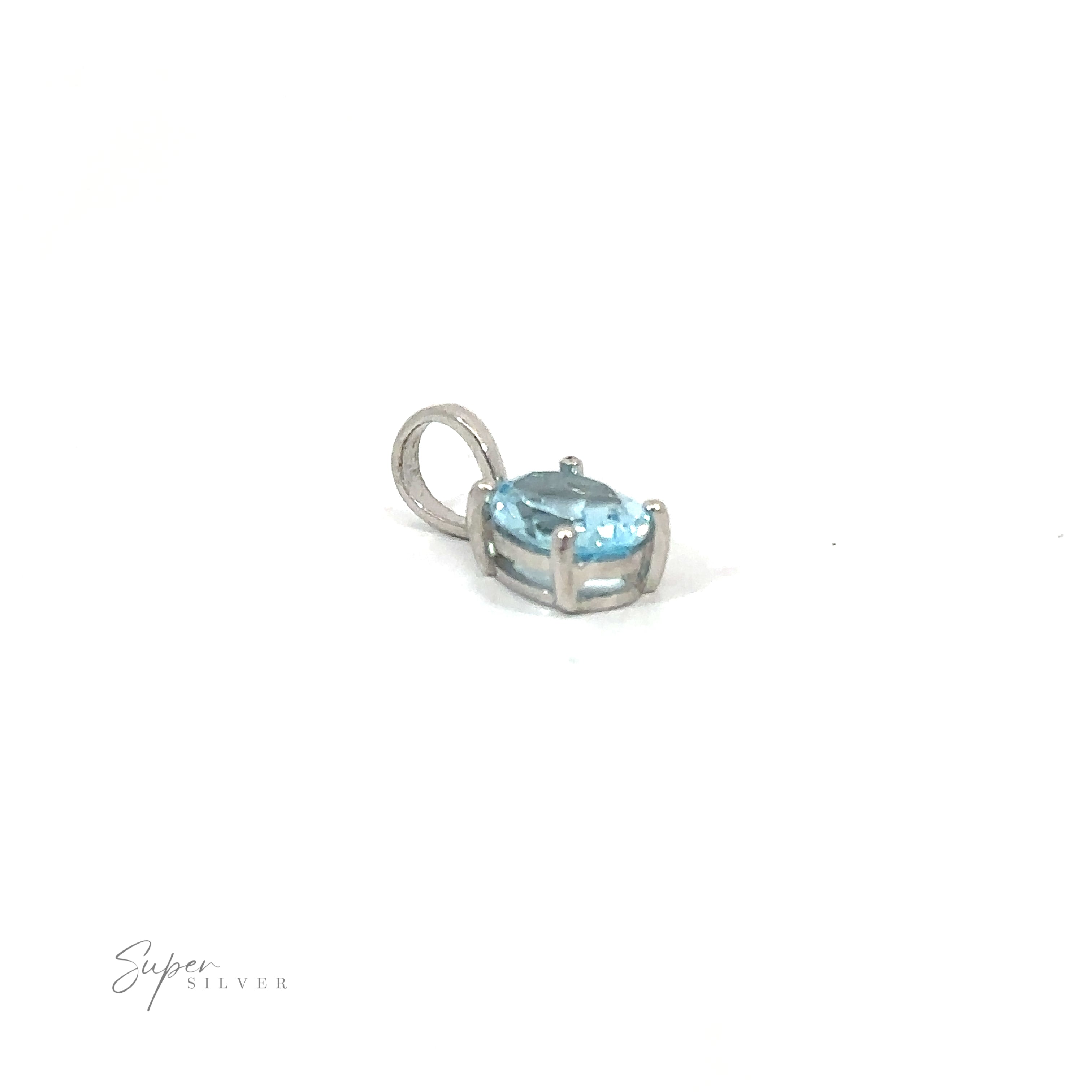 A Dainty Faceted Gemstone Pendant on a white background, radiating minimalist style.