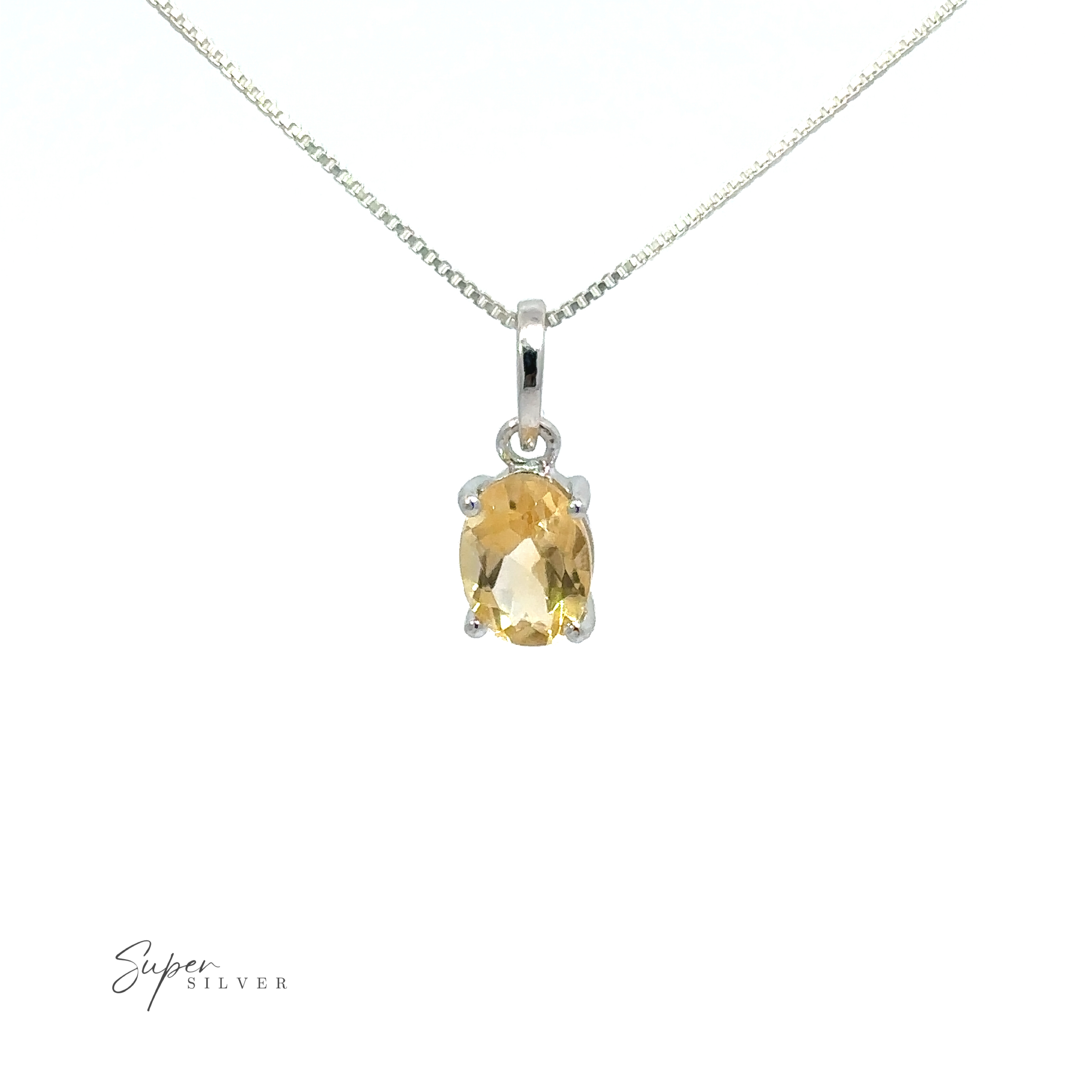 A close up of a Dainty Faceted Gemstone Pendants necklace.