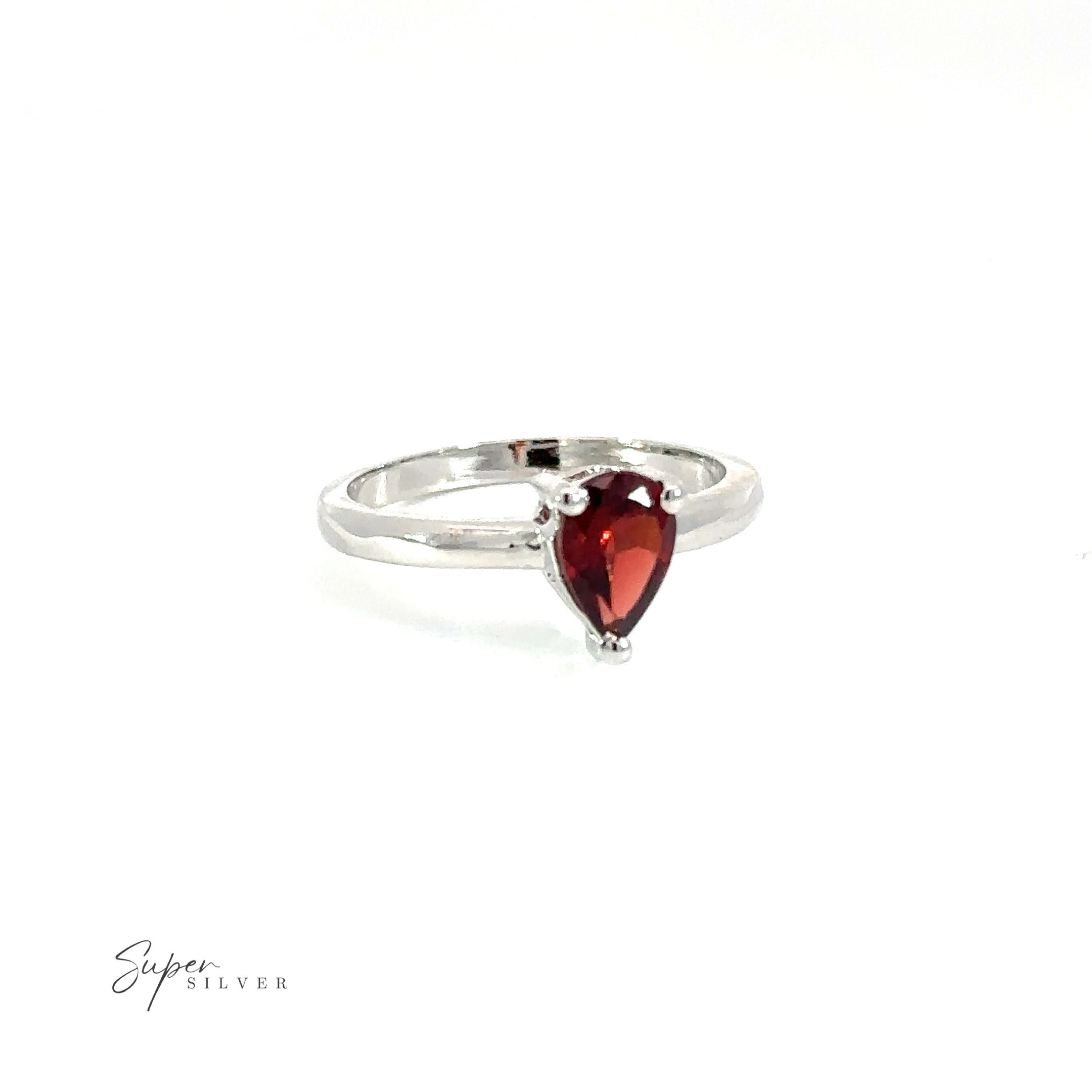 A timeless sterling silver ring with an Elegant Faceted Gemstone Jewelry Set.