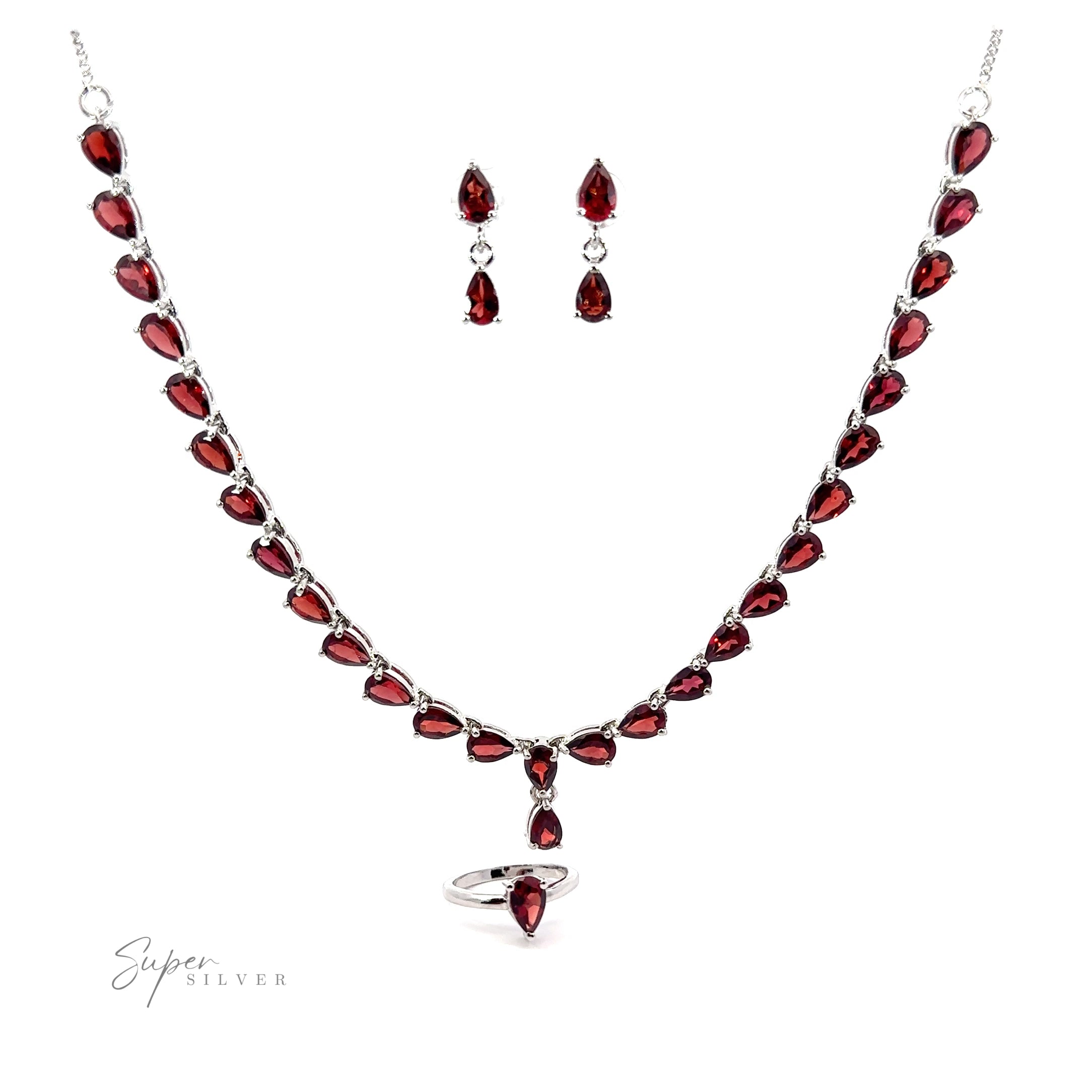 An Elegant Faceted Gemstone Jewelry Set.