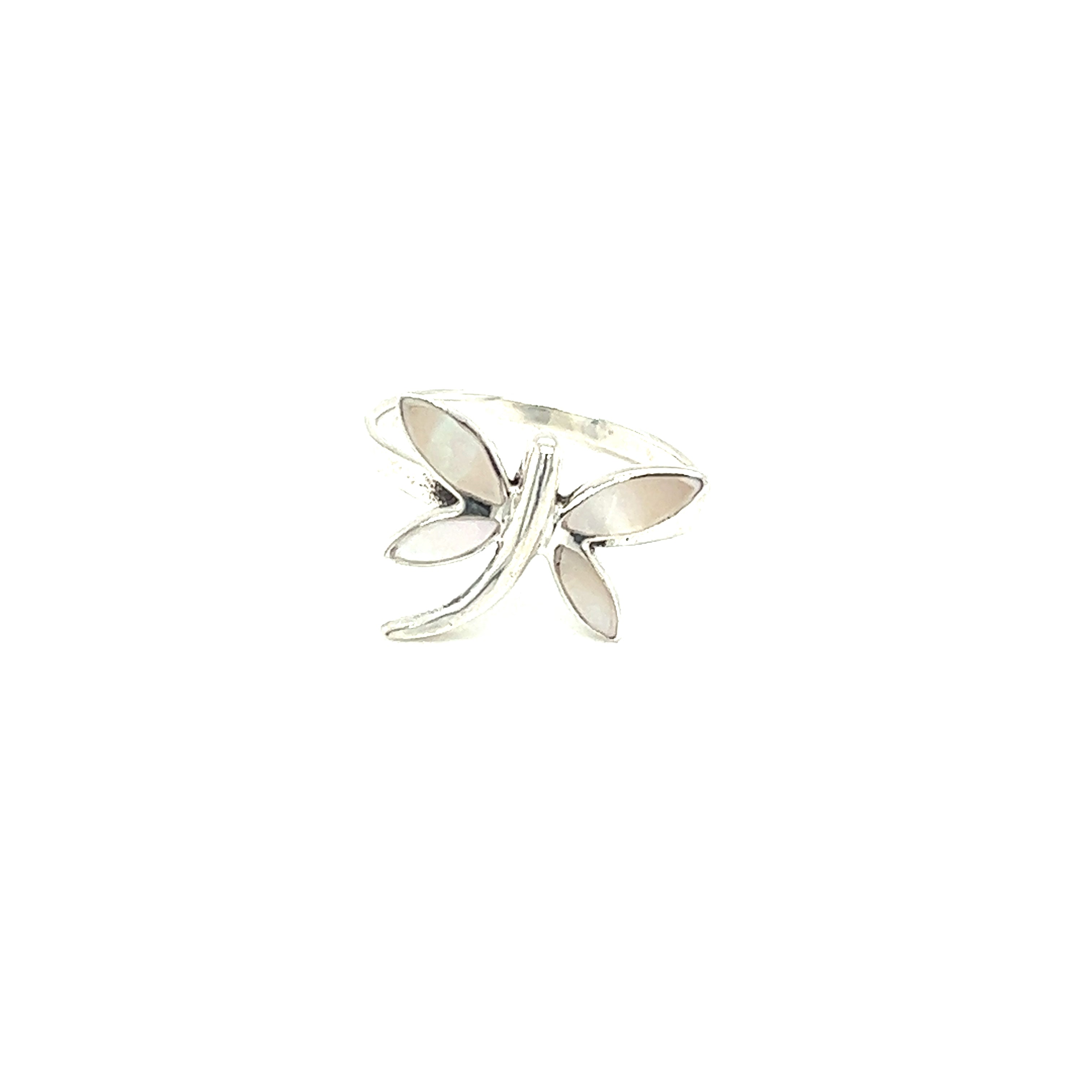 An Inlay Stone Dragonfly Ring on a white background.