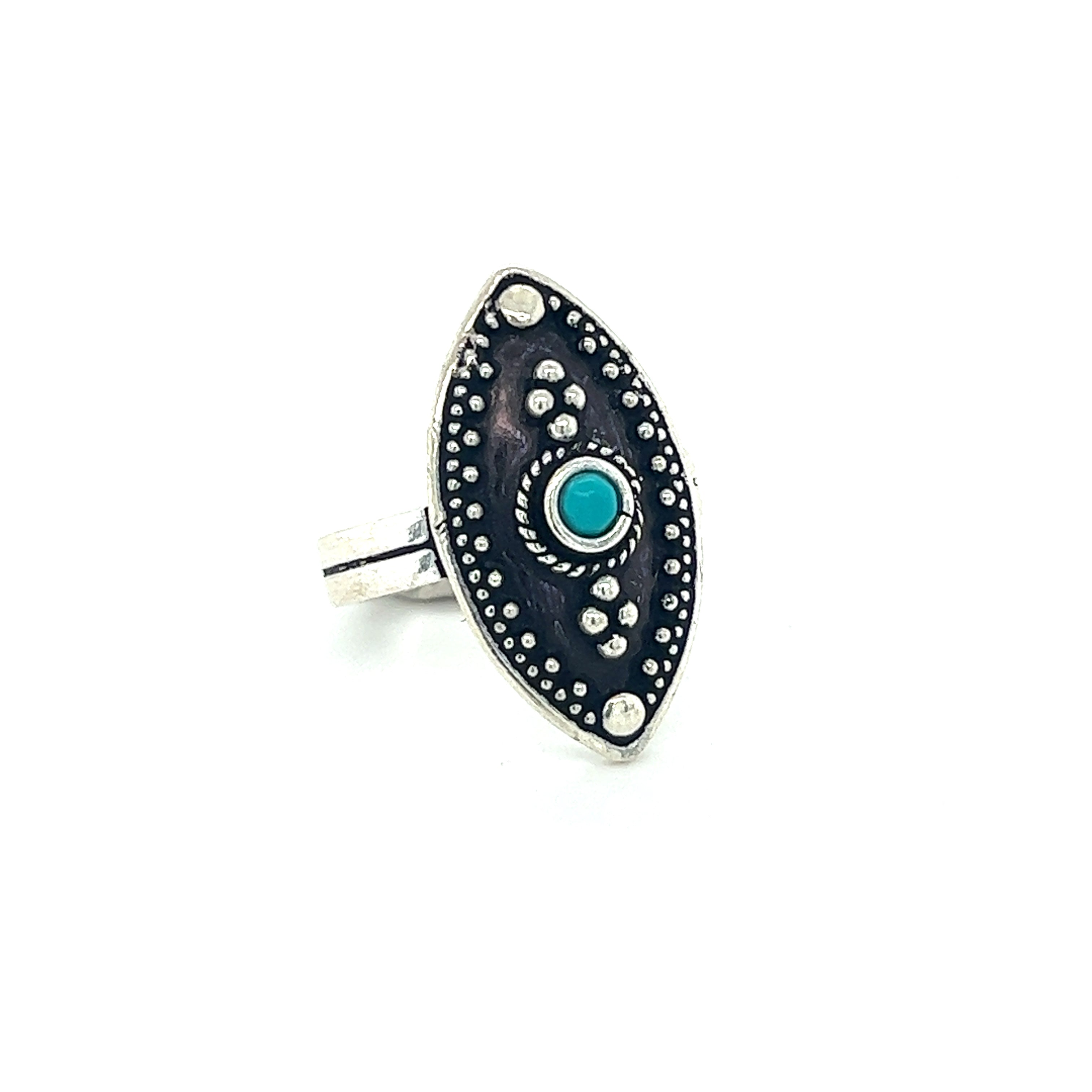 A stunning Tibetan-Style Ring with a turquoise stone.