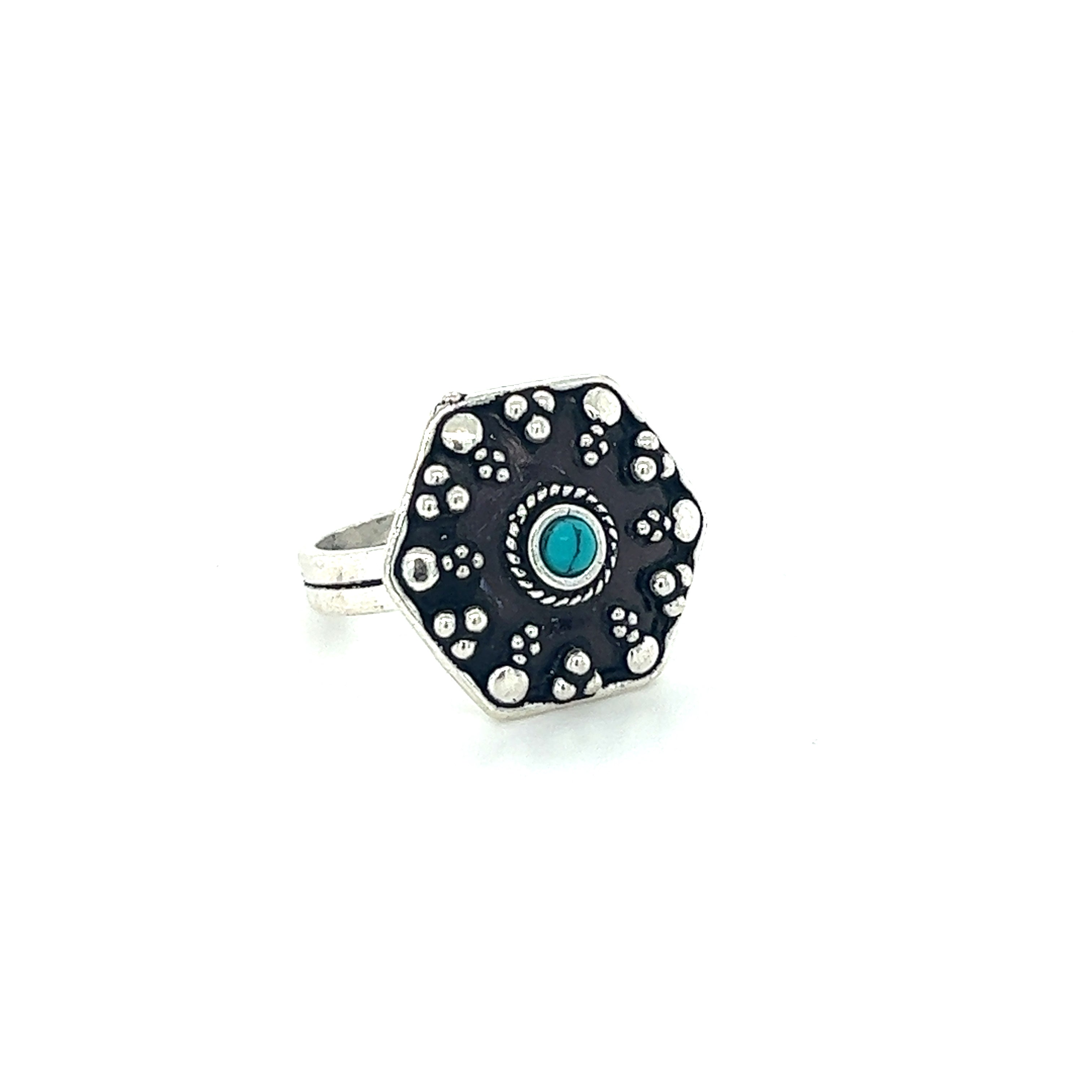 A stunning Tibetan-Style Ring with Small Stones.