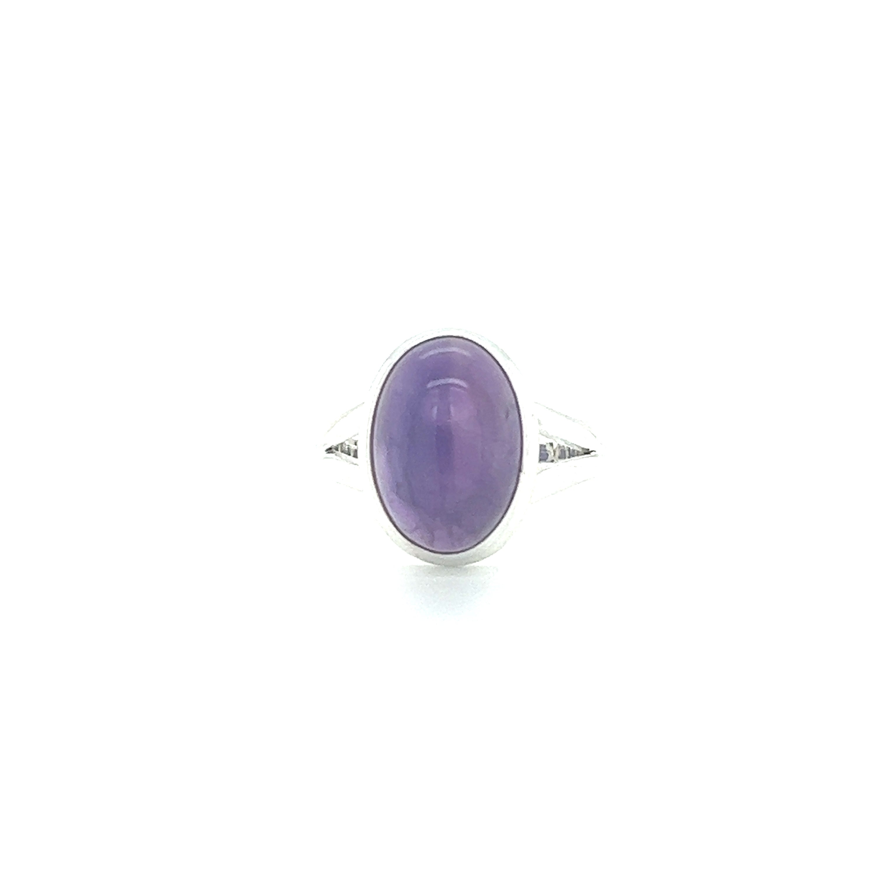 Boho-inspired Oval Stone Ring in sterling silver.