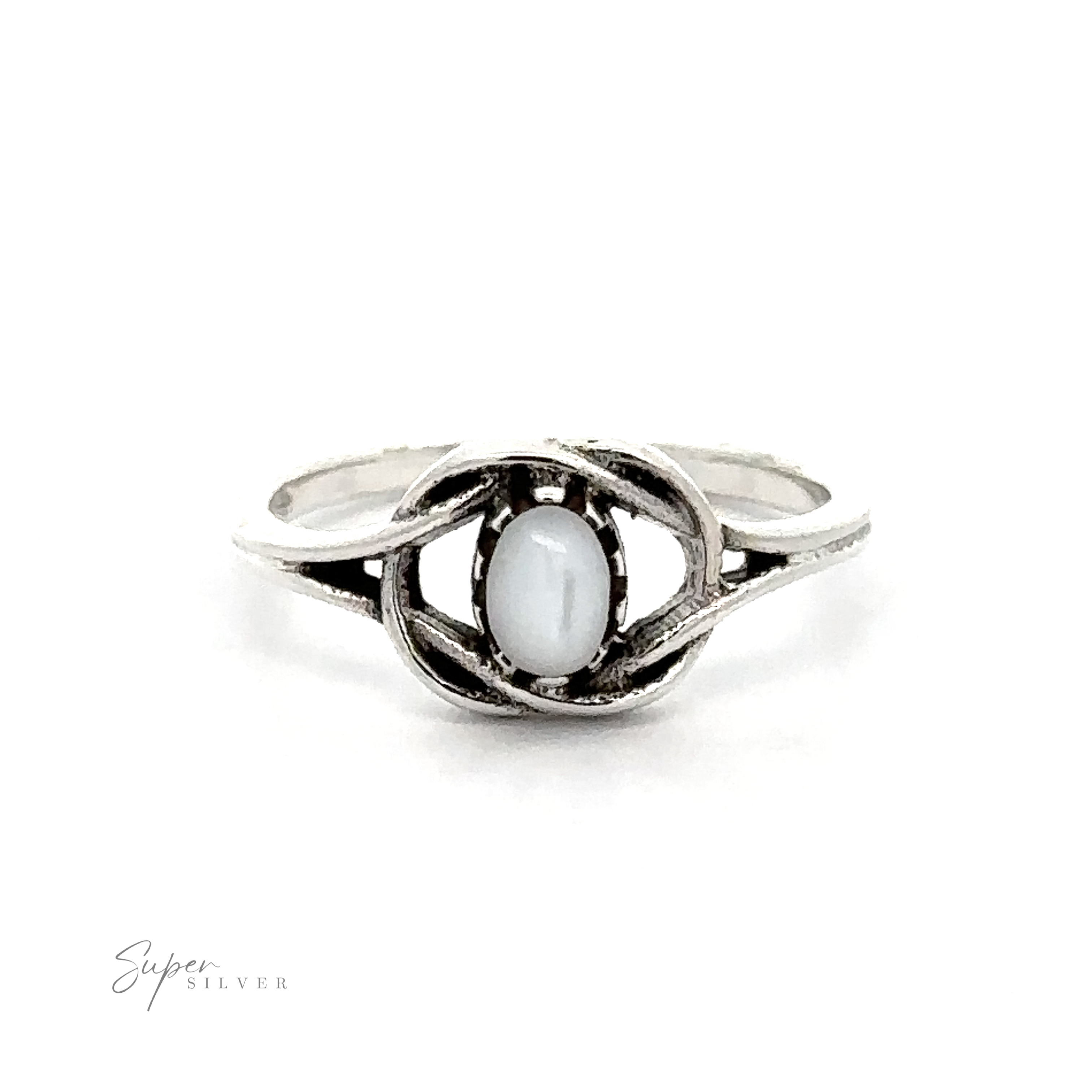 A Delicate Knot Ring with Oval Stone, giving off a boho vibe.