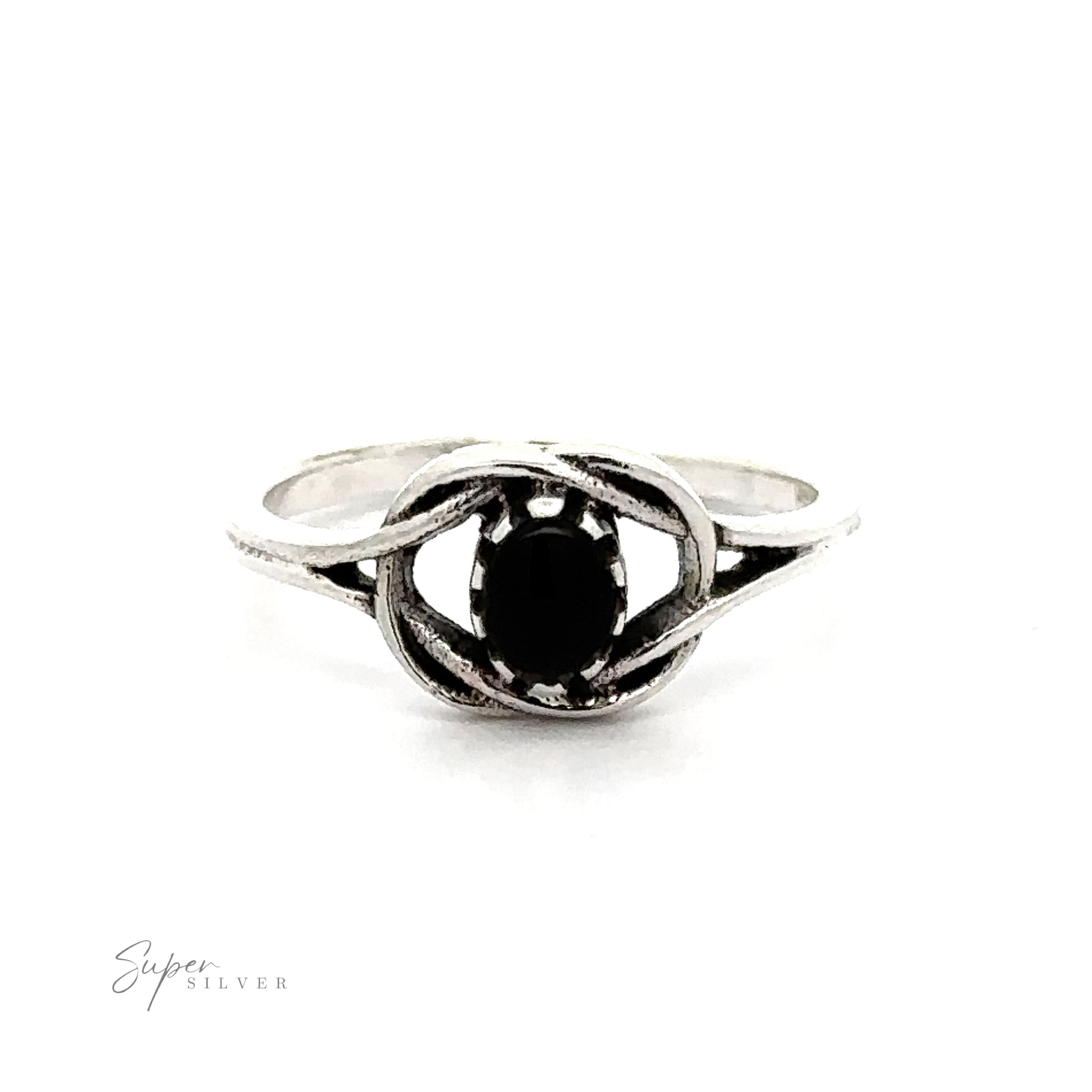 A boho vibe Delicate Knot Ring with Oval Stone in the middle.